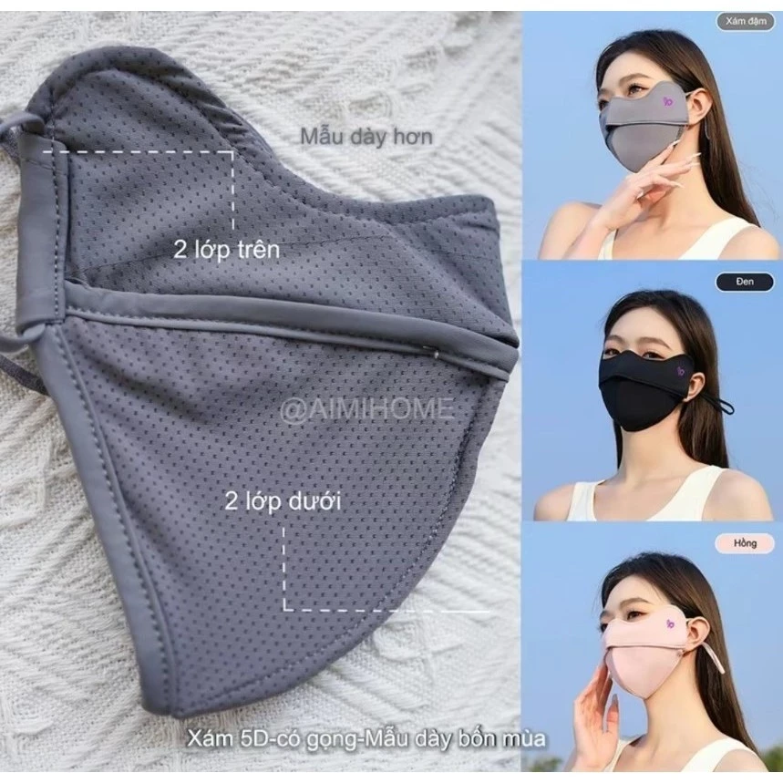 Khẩu trang chống nắng ninja 2 lớp