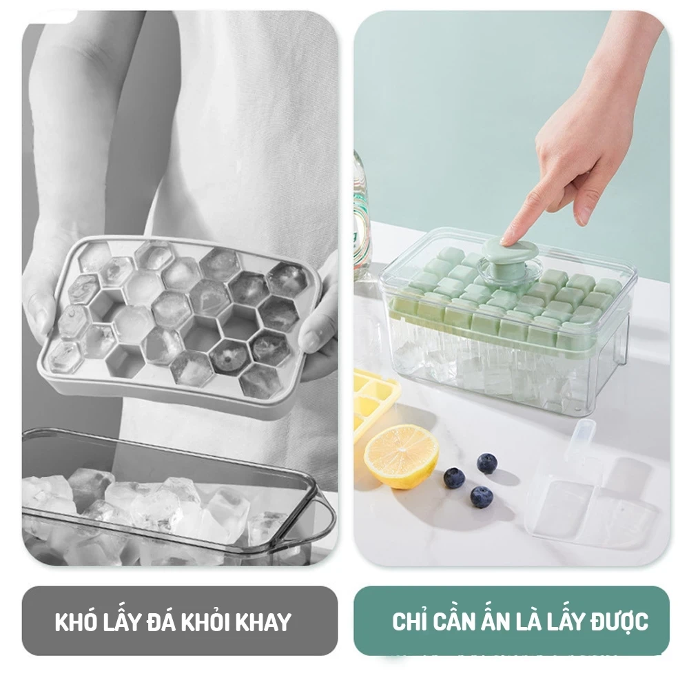 Khay đá 2 tầng 68 ô