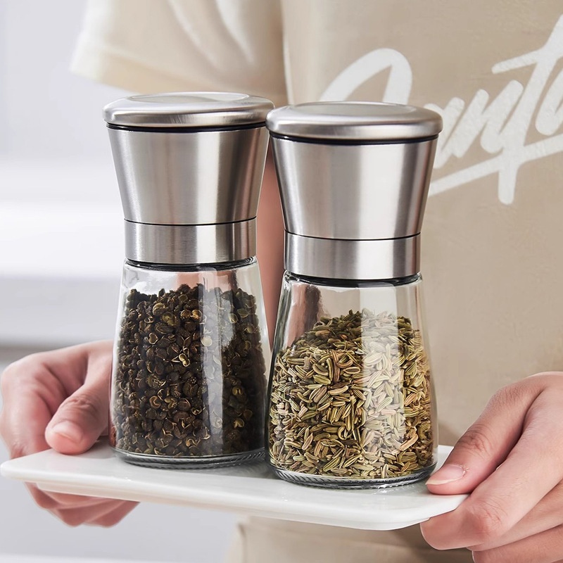 Lọ xay tiêu nắp inox