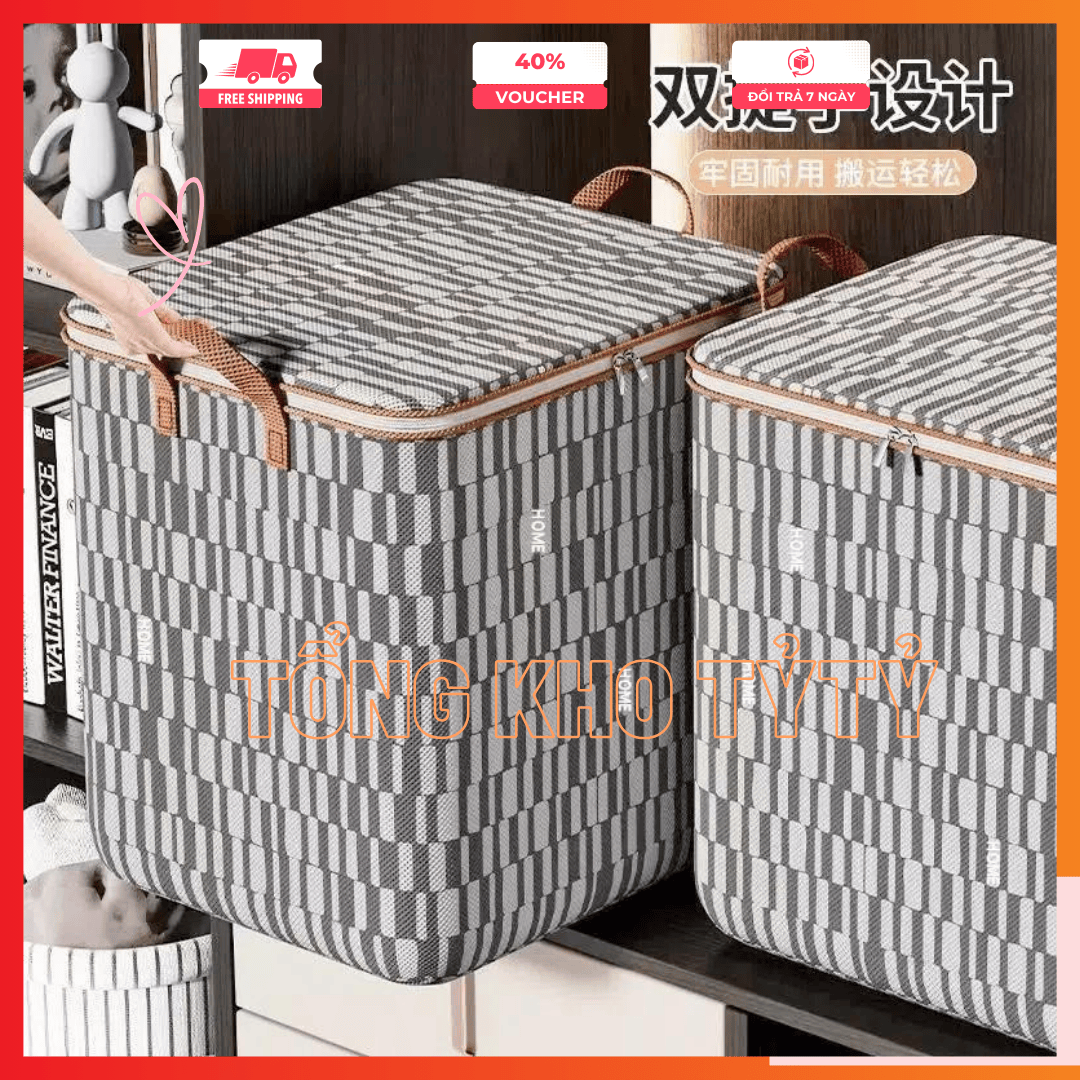 Túi đựng đồ quần áo kẻ ô 2