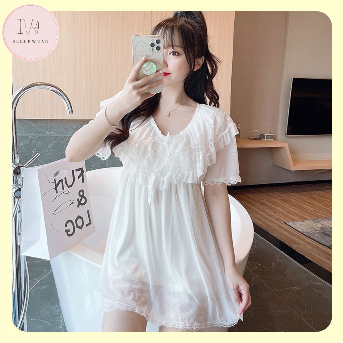 Đầm Ngủ - Váy Ngủ Phối Ren Phong Cách Tiểu Thư Công Chúa Gợi Cảm [TANGO  FASHION] - Giá Sendo khuyến mãi: 150,000đ - Mua ngay! - Tư vấn mua sắm &