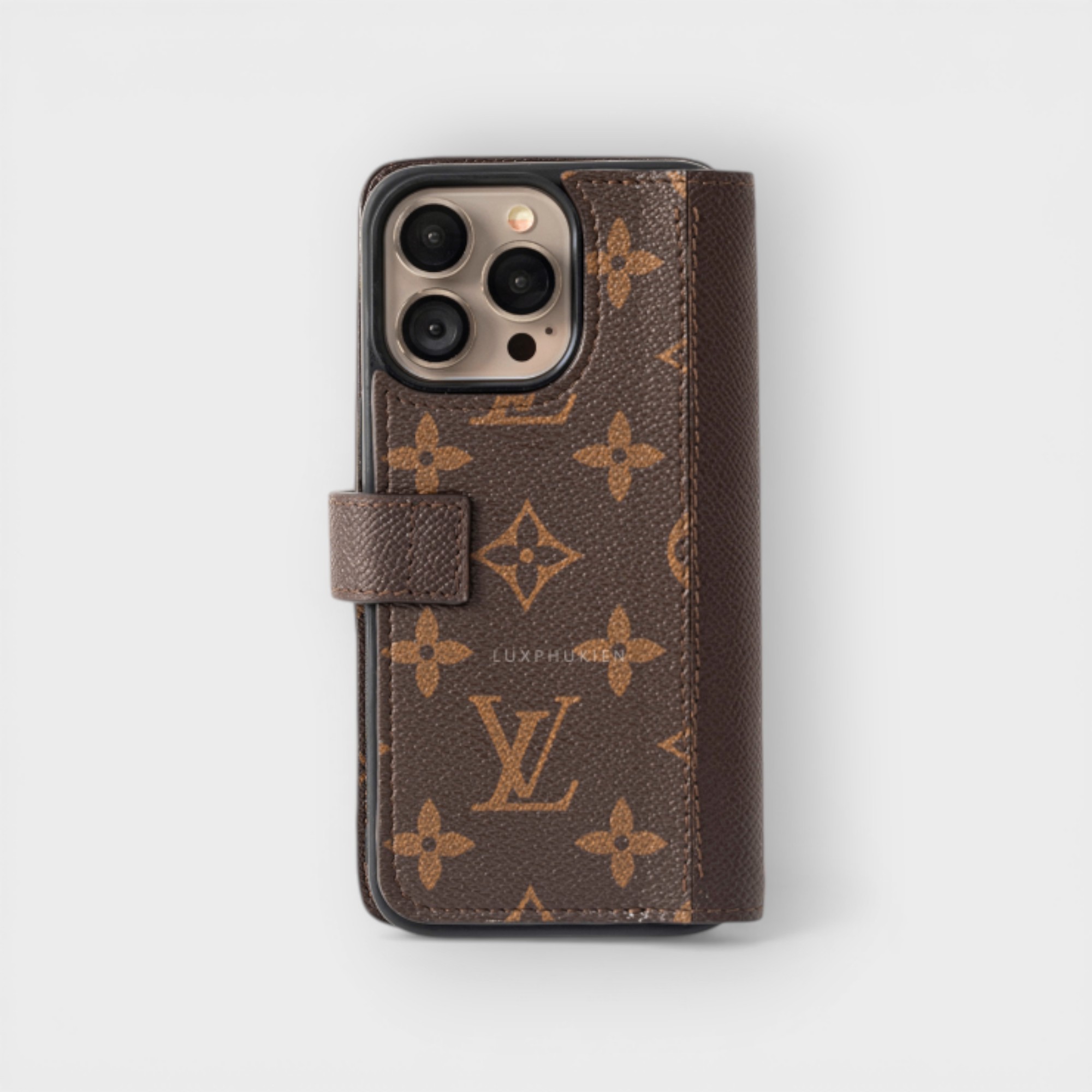 LS0073 - Bao da thủ công viền đen Flip Vero LV mix Epsom quai cài - LV - LV2 Chữ nâu - 16 Promax
