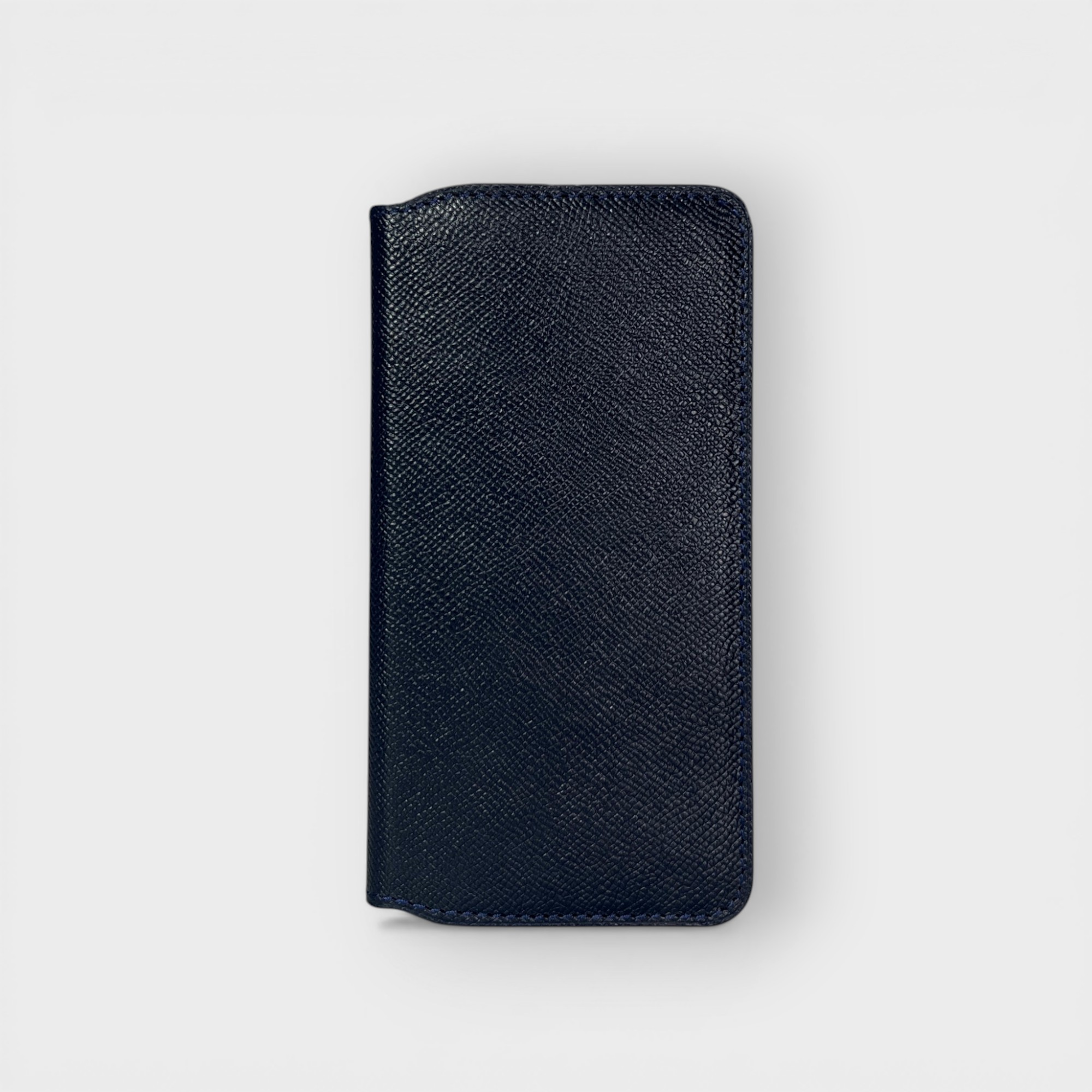 LS0101 - Bao da thủ công viền đen Flip ngăn ngang - Epsom - E3 Xanh navy - 16 Plus
