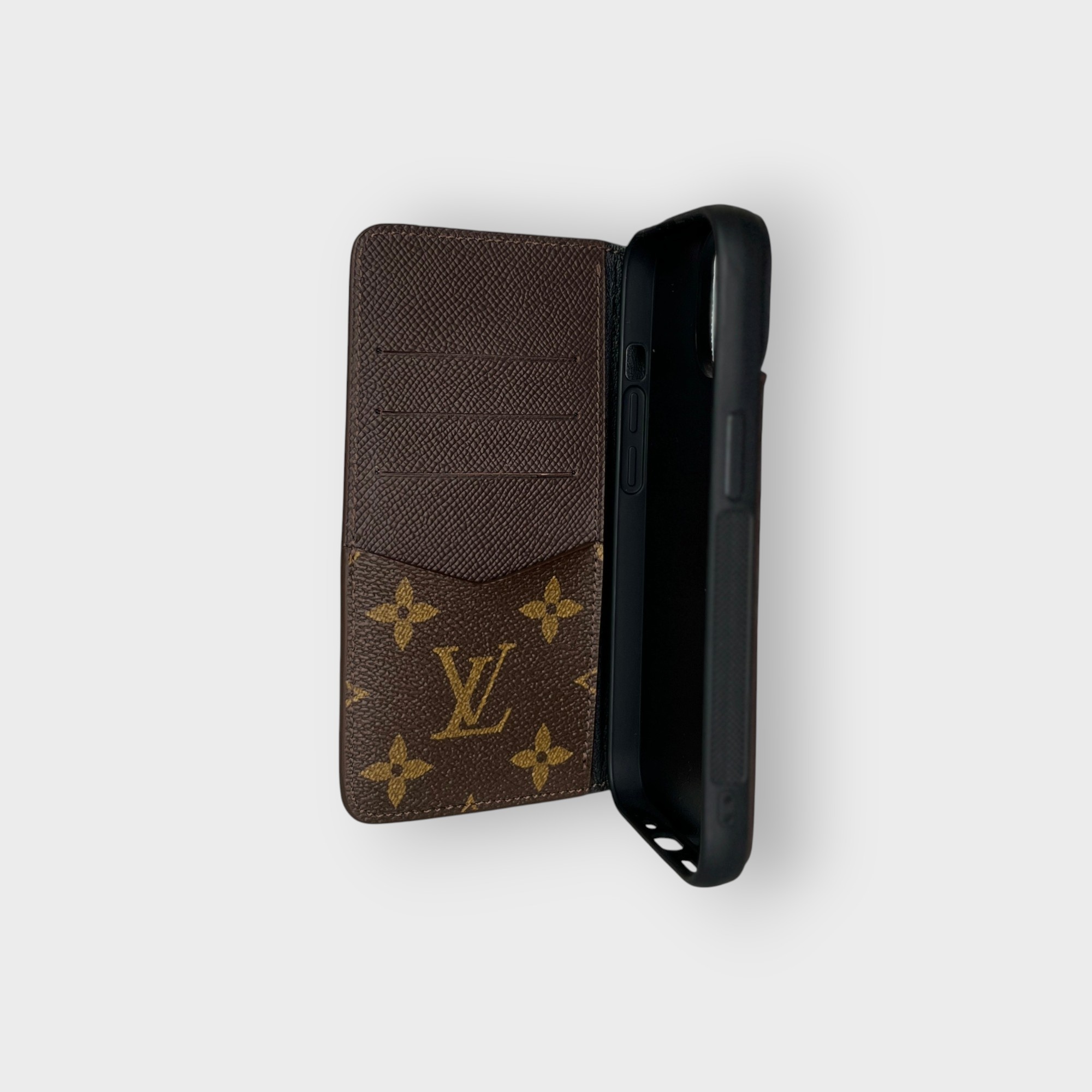 LS0126 - Bao da thủ công viền đen Flip Vero LV mix Epsom - LV - LV2 Chữ nâu - 14 thường