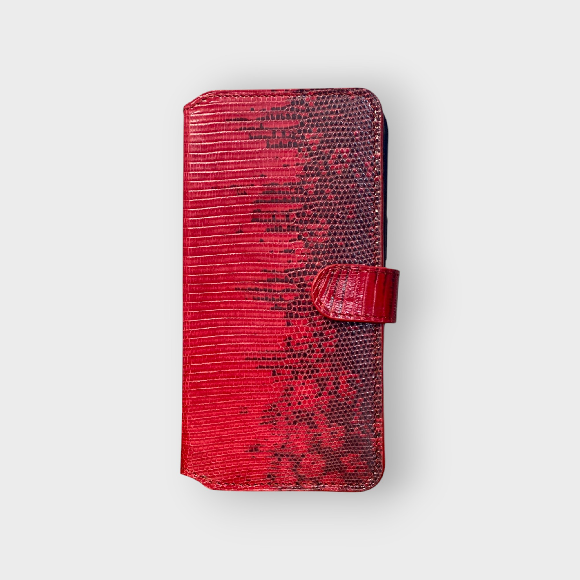 LS0263 - Bao da thủ công viền đen Flip - Kì đà - KĐ2 Đỏ - 15 Promax