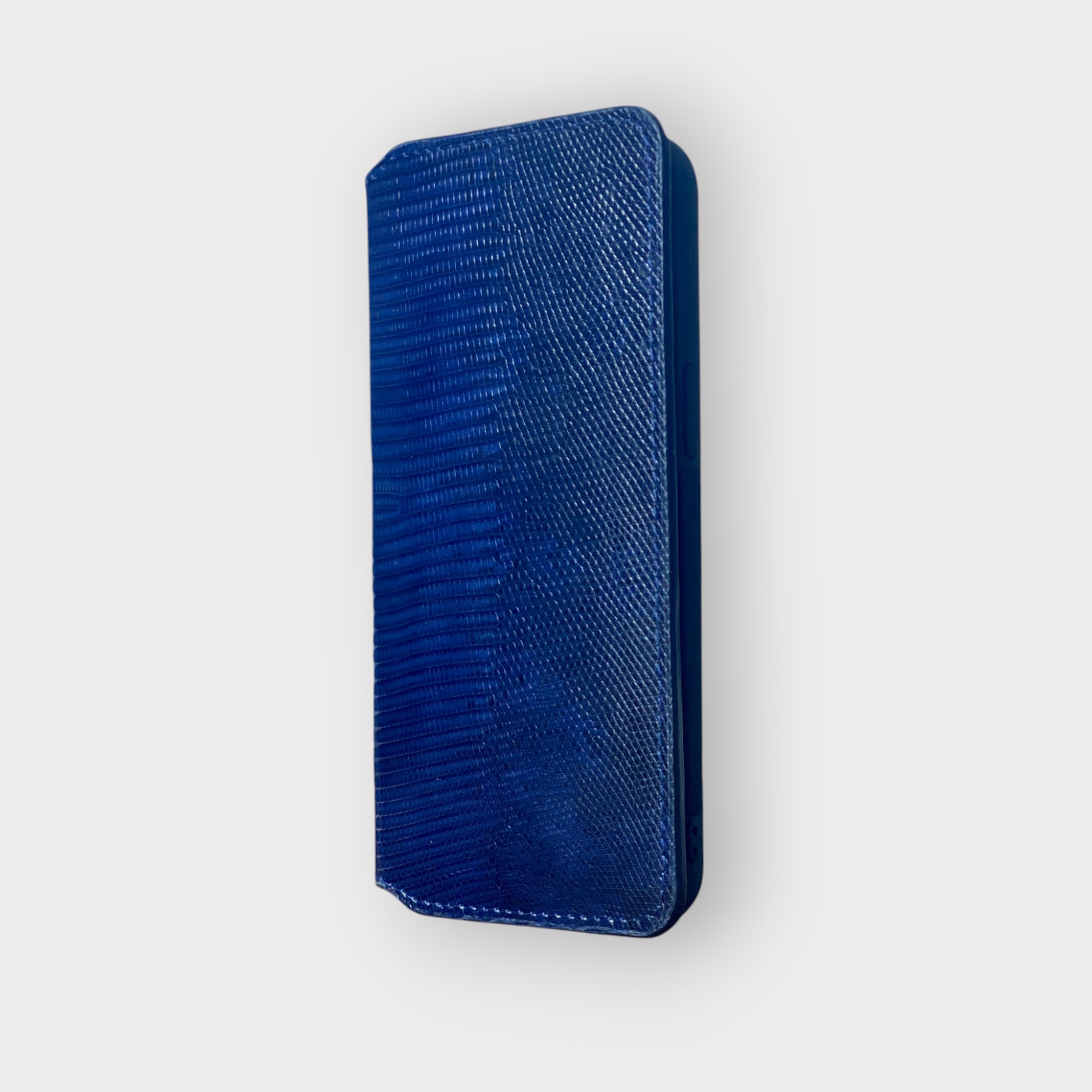 LS0279 - Bao da thủ công viền đen Flip - Kì đà - KĐ3 Xanh navy - 15 Promax