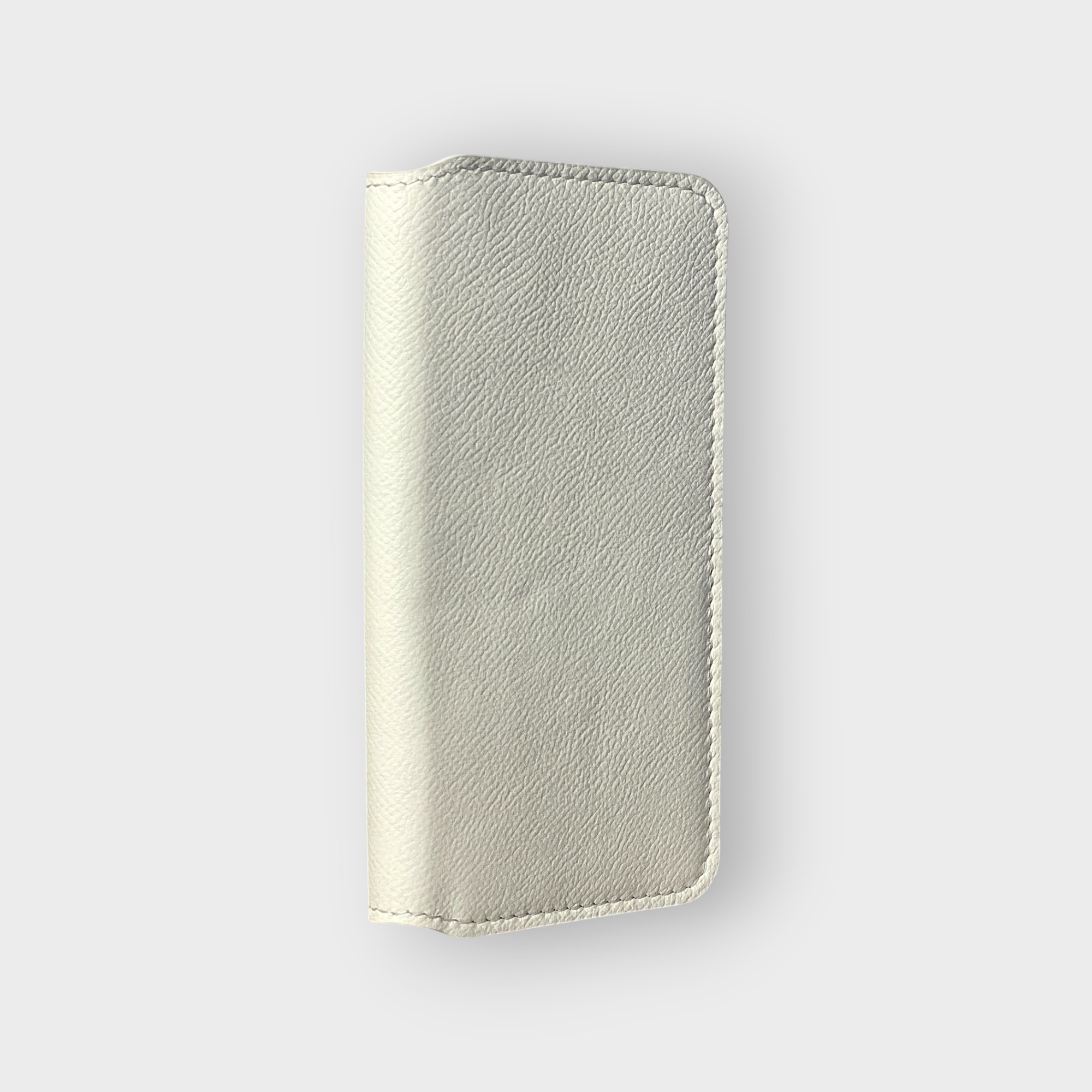 LS0295 - Bao da thủ công viền đen Flip - Epsom - E20 Trắng - 15 Pro
