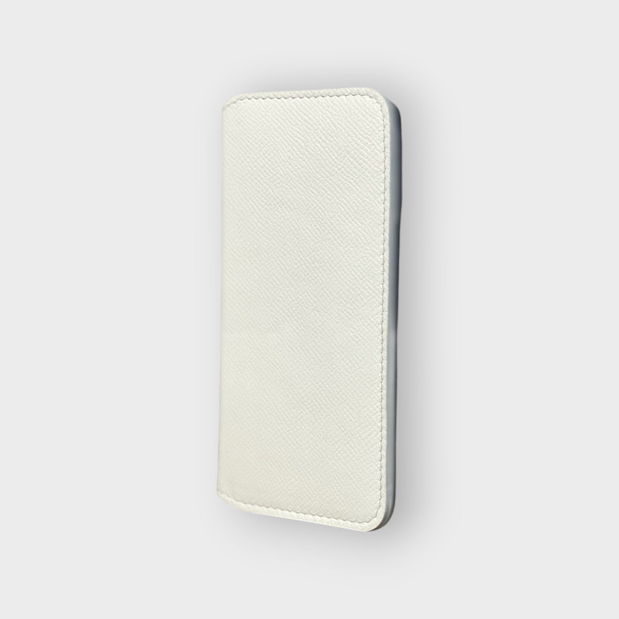 LS0295 - Bao da thủ công viền đen Flip - Epsom - E20 Trắng - 15 Pro