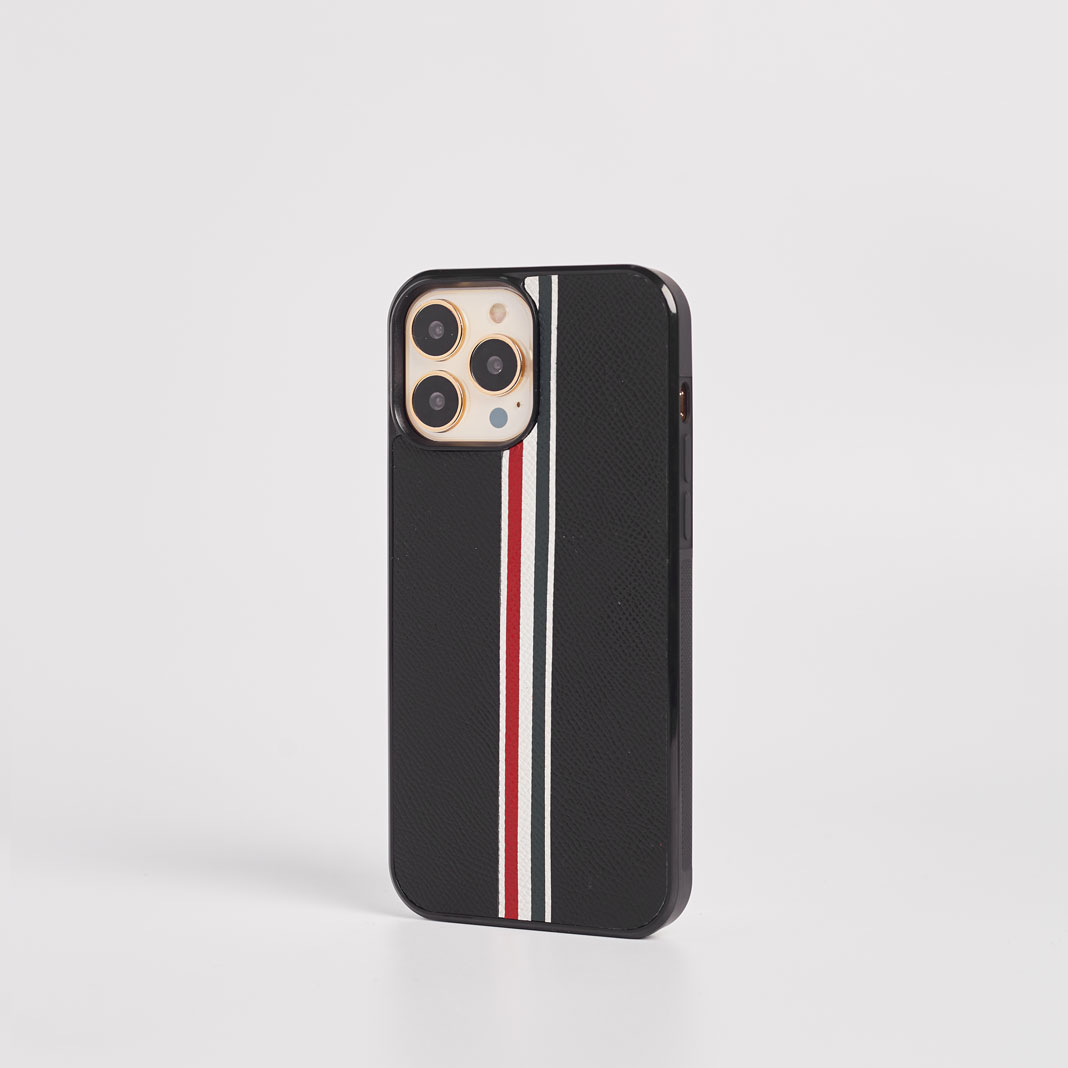 LS0371 - Ốp da thủ công viền đen Thom Browne - Epsom - E1 Đen - 15