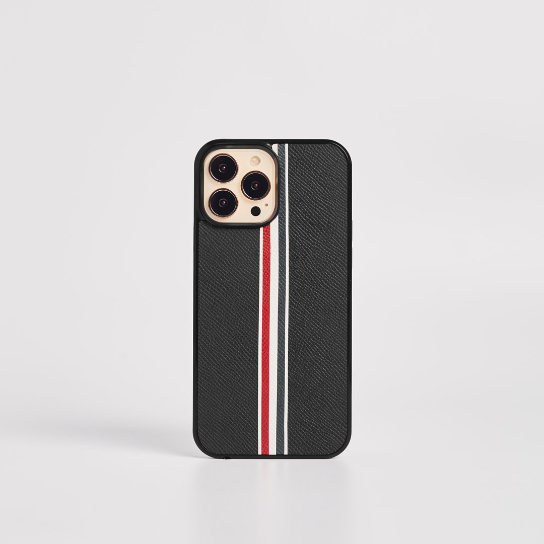 LS0371 - Ốp da thủ công viền đen Thom Browne - Epsom - E1 Đen - 15