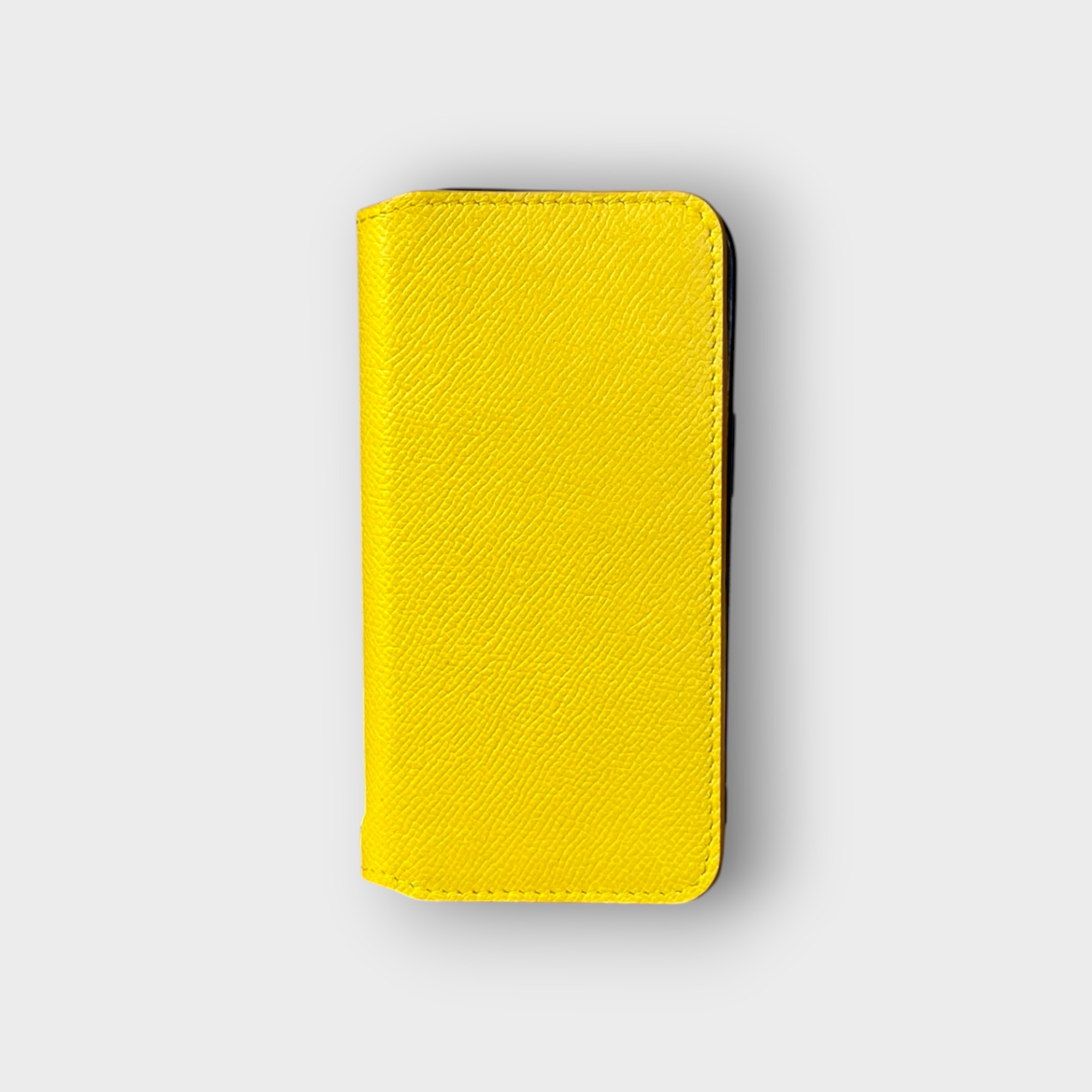LS0375 - Bao da thủ công viền đen Flip - Epsom - E24 Vàng - 15