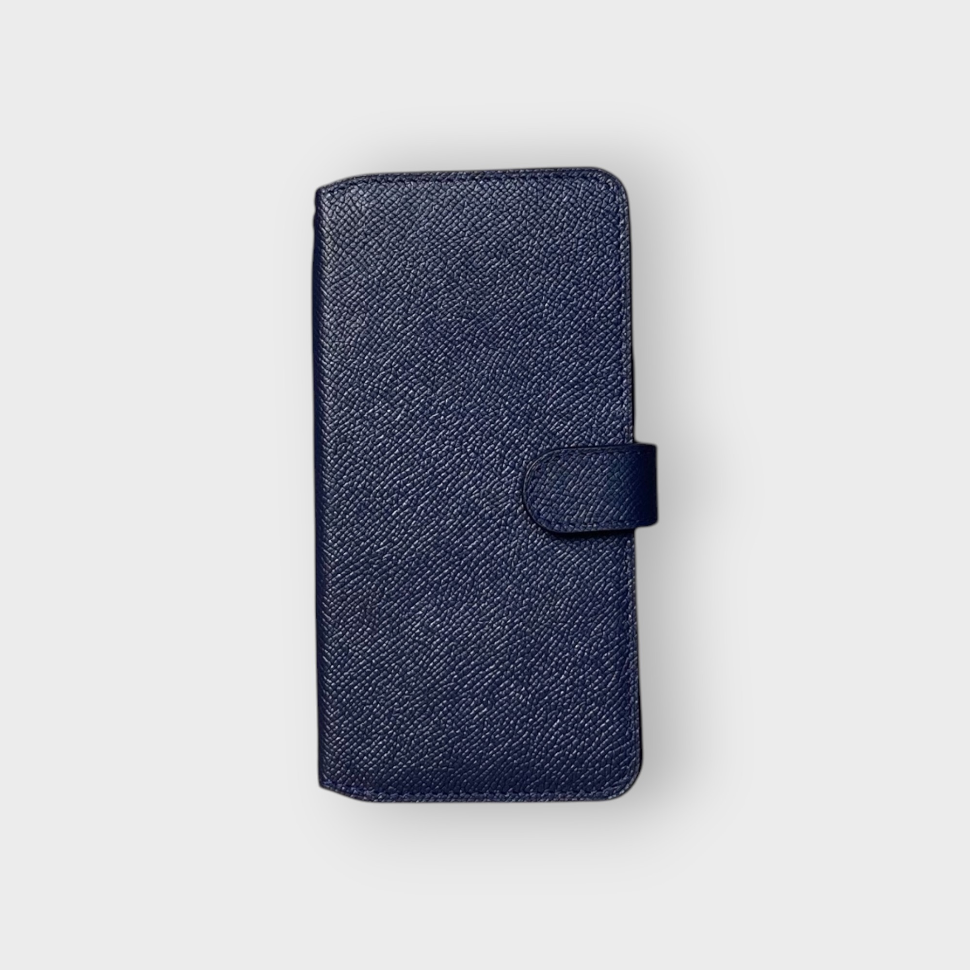 LS0401 - Bao da thủ công viền đen Flip quai cài kèm dây đeo - Epsom - E3 Xanh navy - 14 Promax