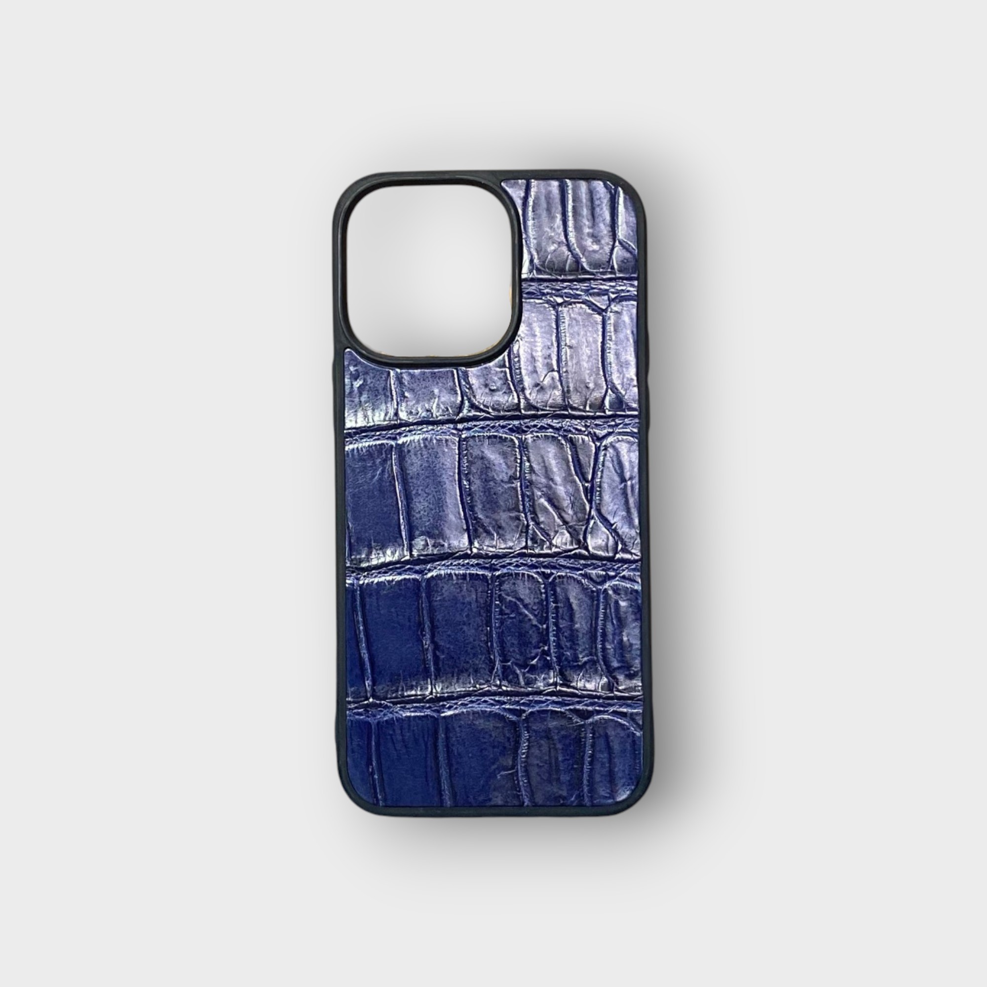 LS0417 - Ốp da thủ công viền đen - Cá sấu - CS2 Xanh navy - 14 Promax