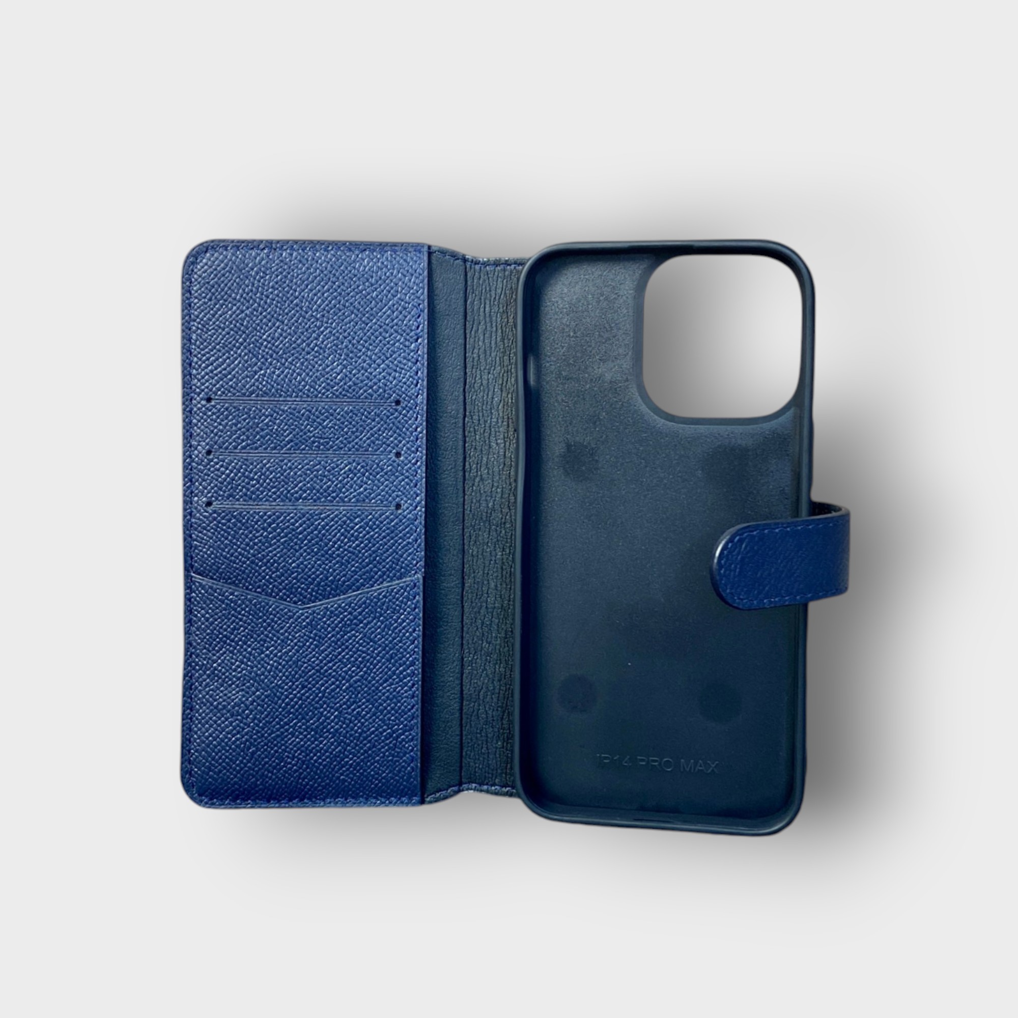 LS0421 - Bao da thủ công viền đen Flip kèm ví Lisa quai cài kèm dây đeo - Epsom - E3 Xanh navy - 14 Promax
