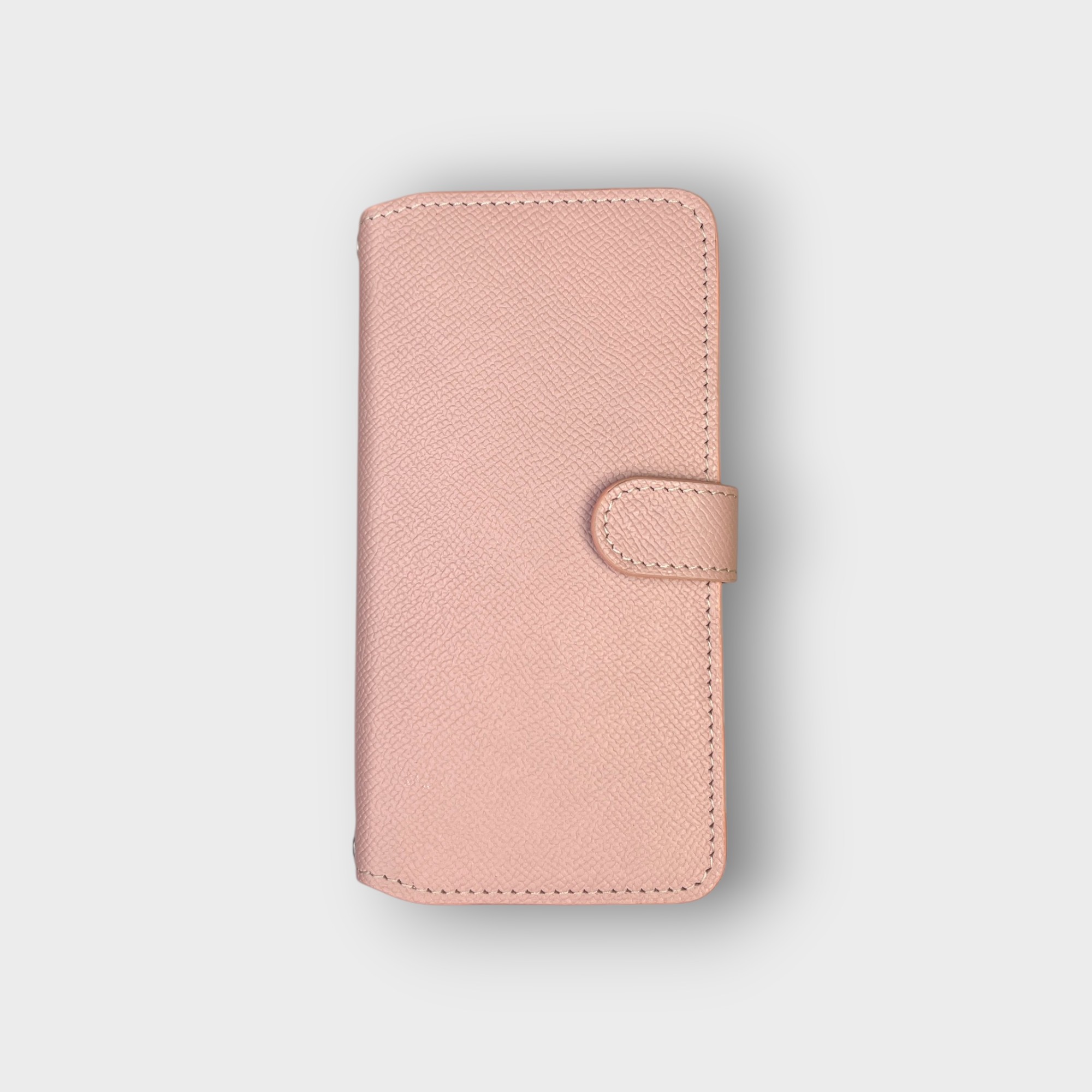 LS0473 - Bao da thủ công viền đen Flip kèm ví Zip quai cài kèm dây đeo - Epsom - E18 Hồng nhạt - 14 thường