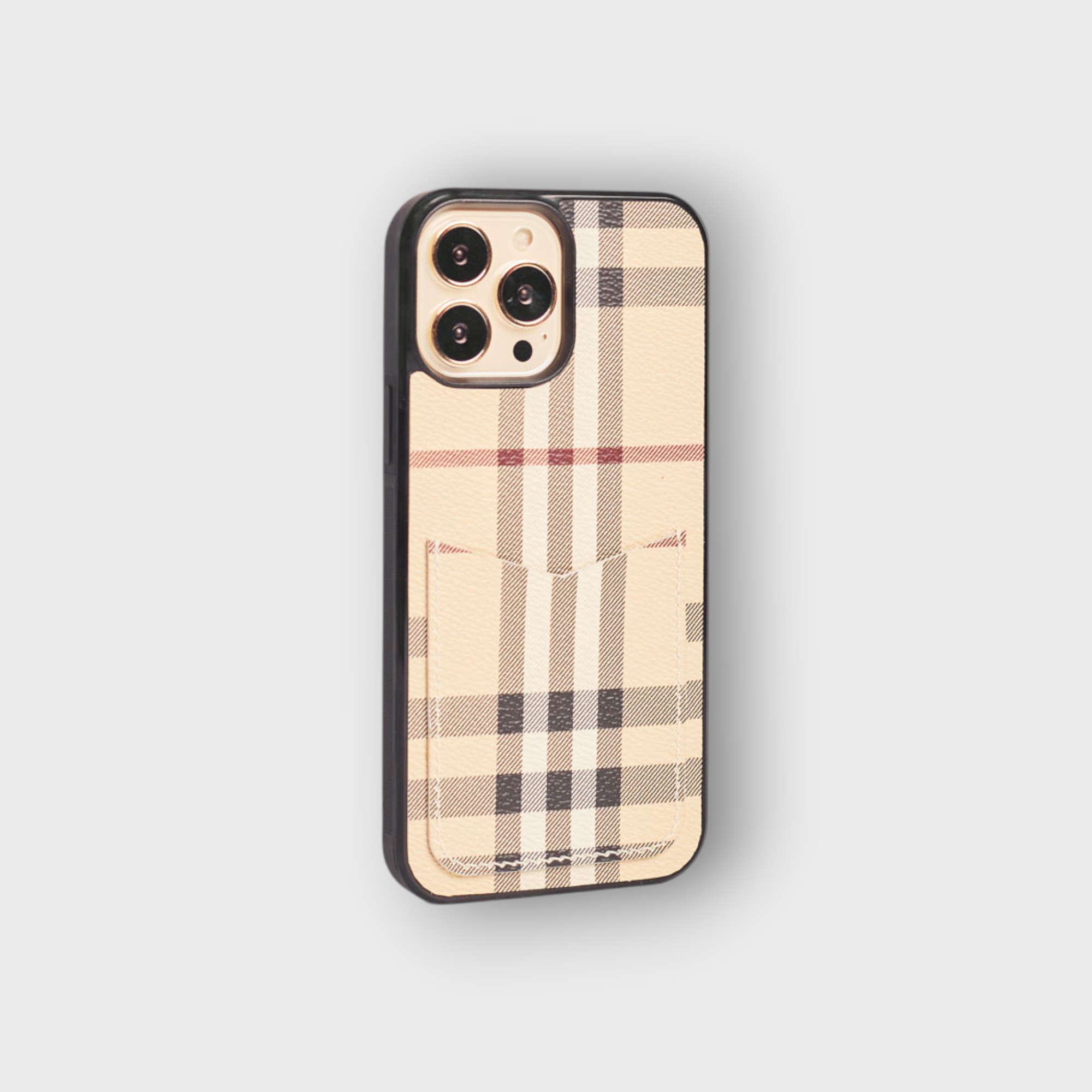 LS0489 - Ốp da thủ công viền đen khe thẻ dọc - Burberry - Burberry - 14 Promax