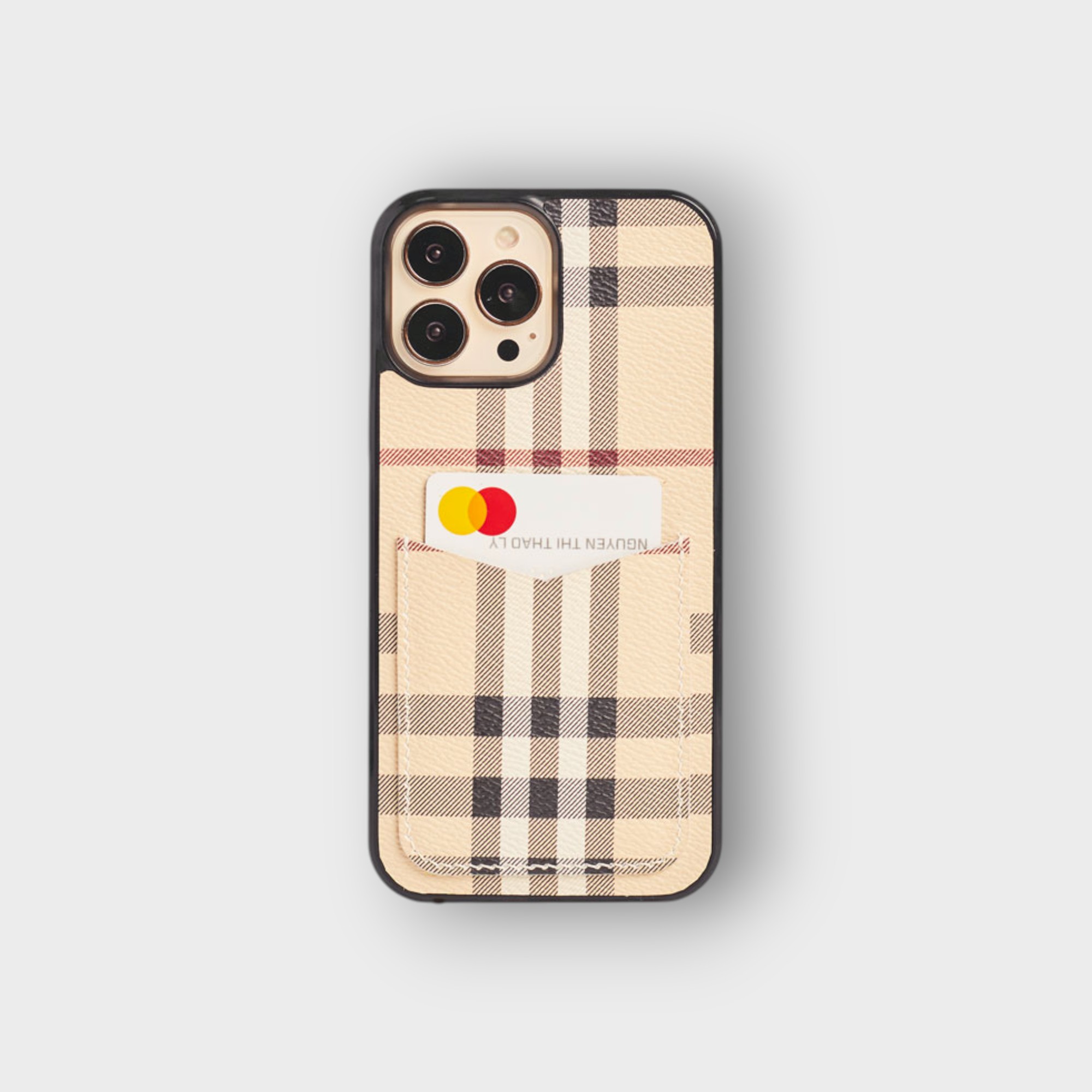 LS0489 - Ốp da thủ công viền đen khe thẻ dọc - Burberry - Burberry - 14 Promax