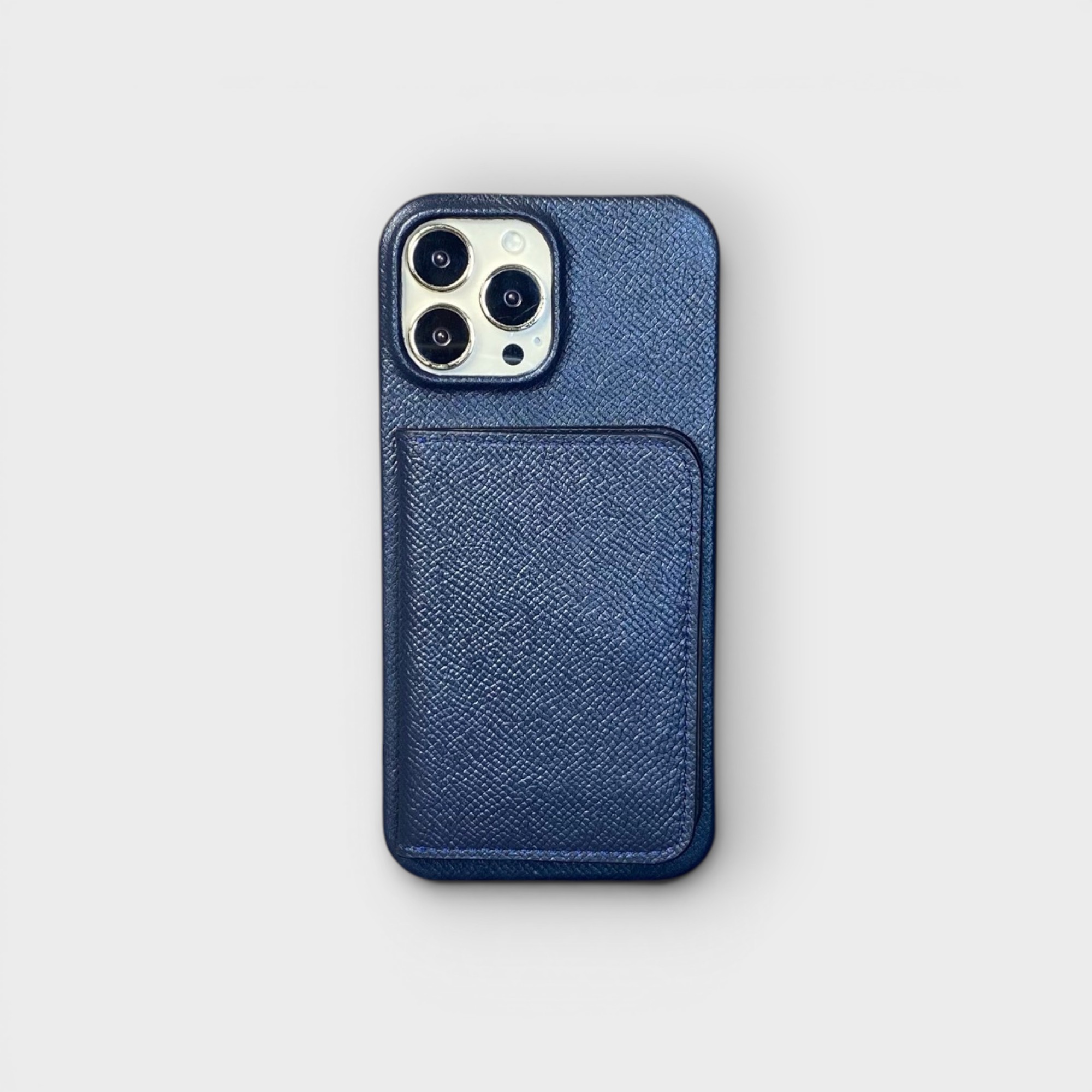LS0523 - Ốp da thủ công viền full da ví Mini - Epsom - E3 Xanh navy - 13 Promax