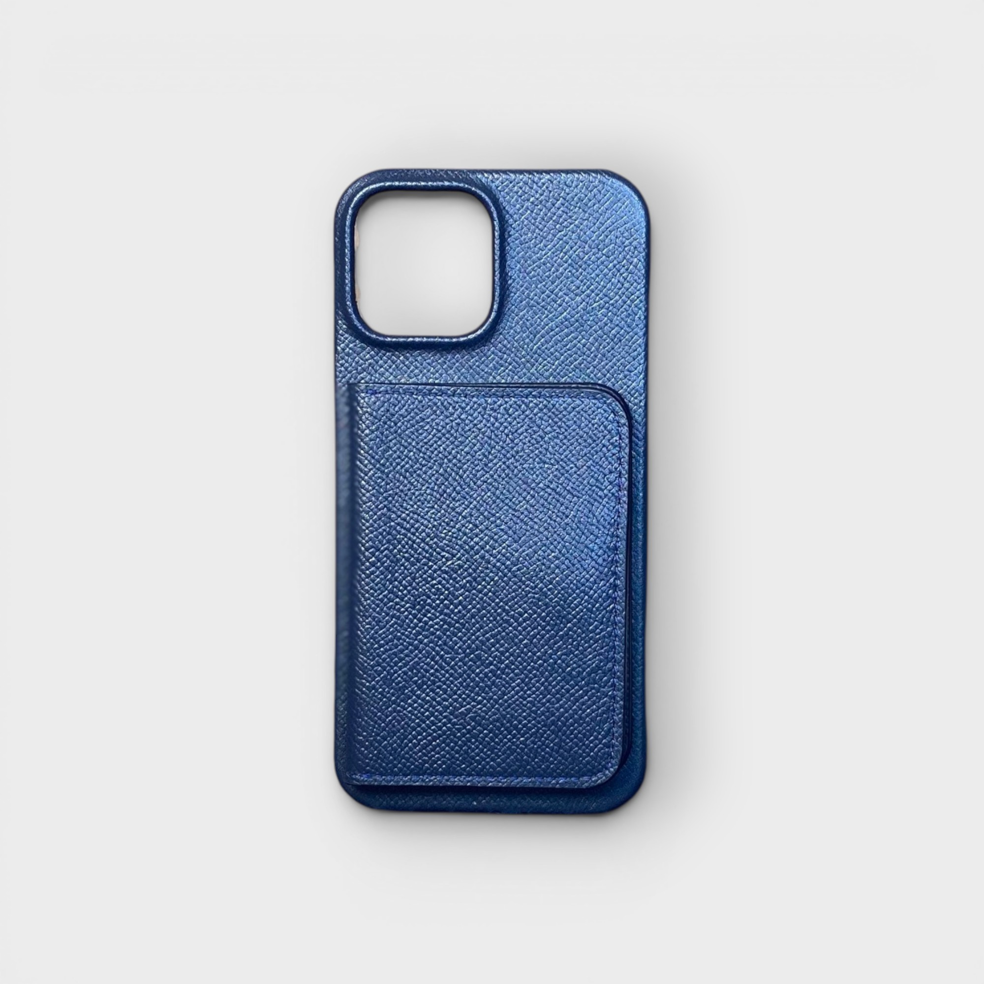 LS0523 - Ốp da thủ công viền full da ví Mini - Epsom - E3 Xanh navy - 13 Promax