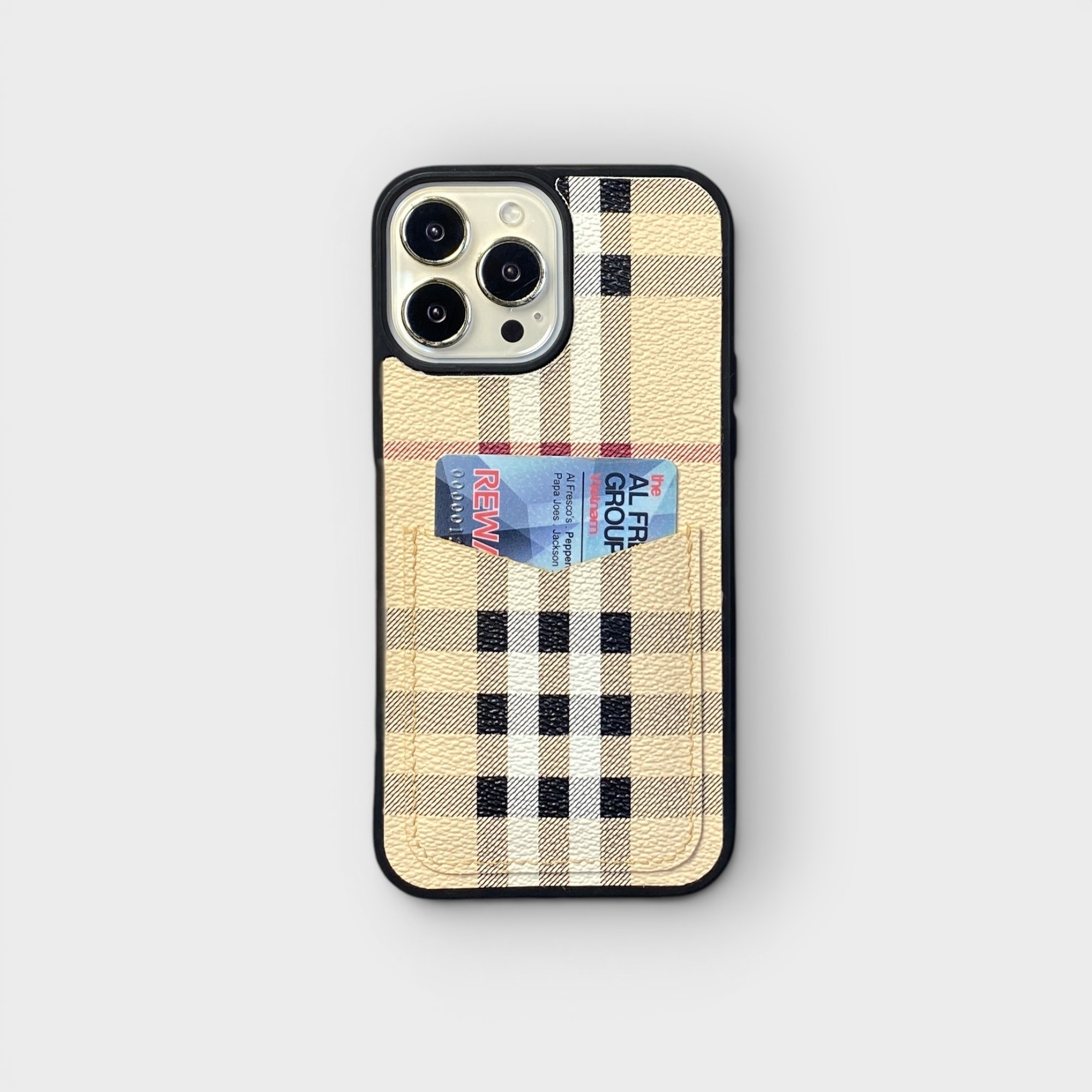 LS0542 - Ốp da thủ công viền đen khe thẻ dọc - Burberry - Burberry - 13 Promax