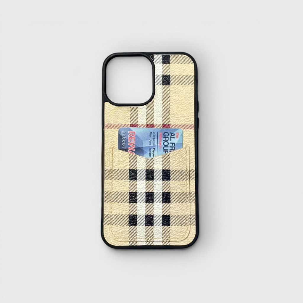 LS0542 - Ốp da thủ công viền đen khe thẻ dọc - Burberry - Burberry - 13 Promax