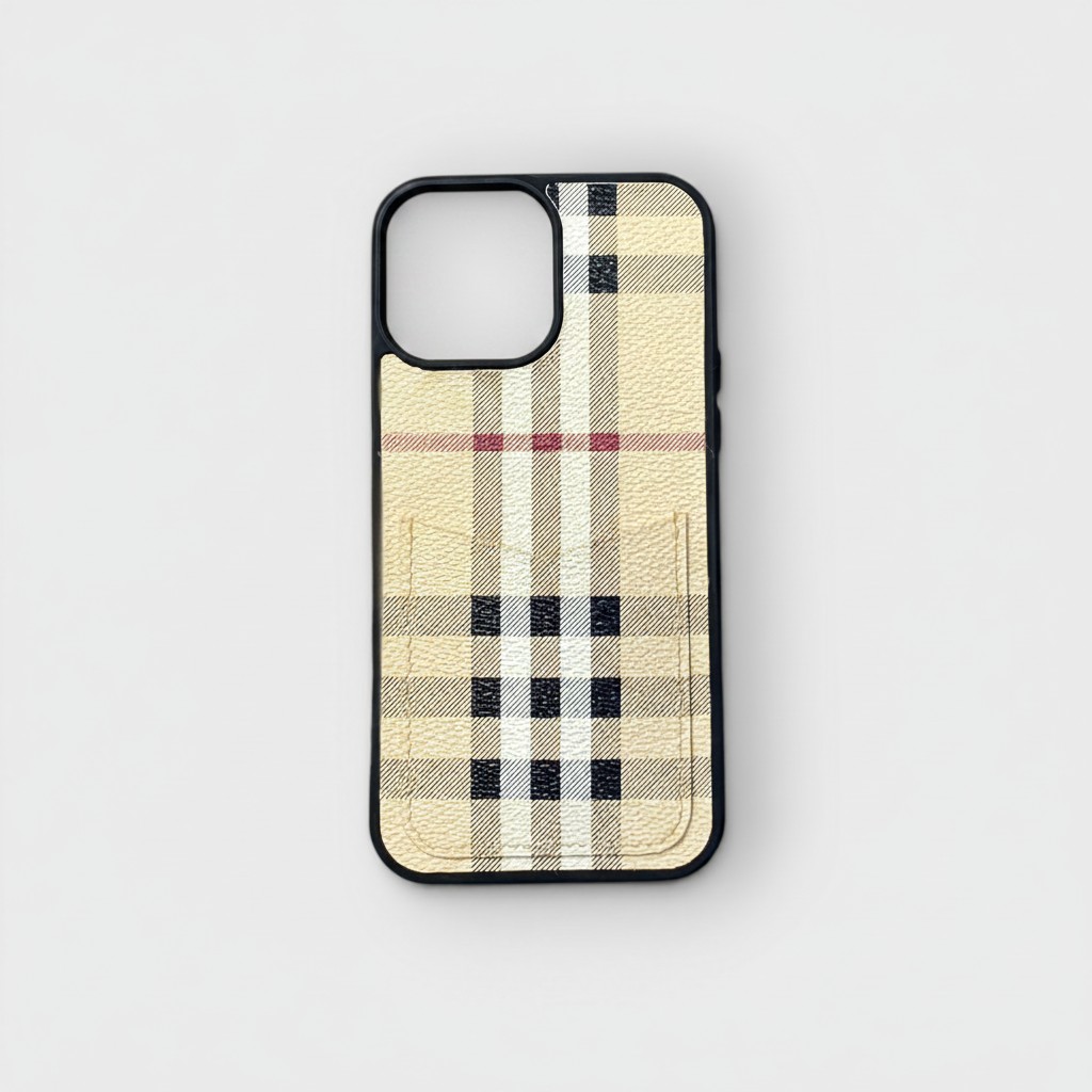LS0542 - Ốp da thủ công viền đen khe thẻ dọc - Burberry - Burberry - 13 Promax