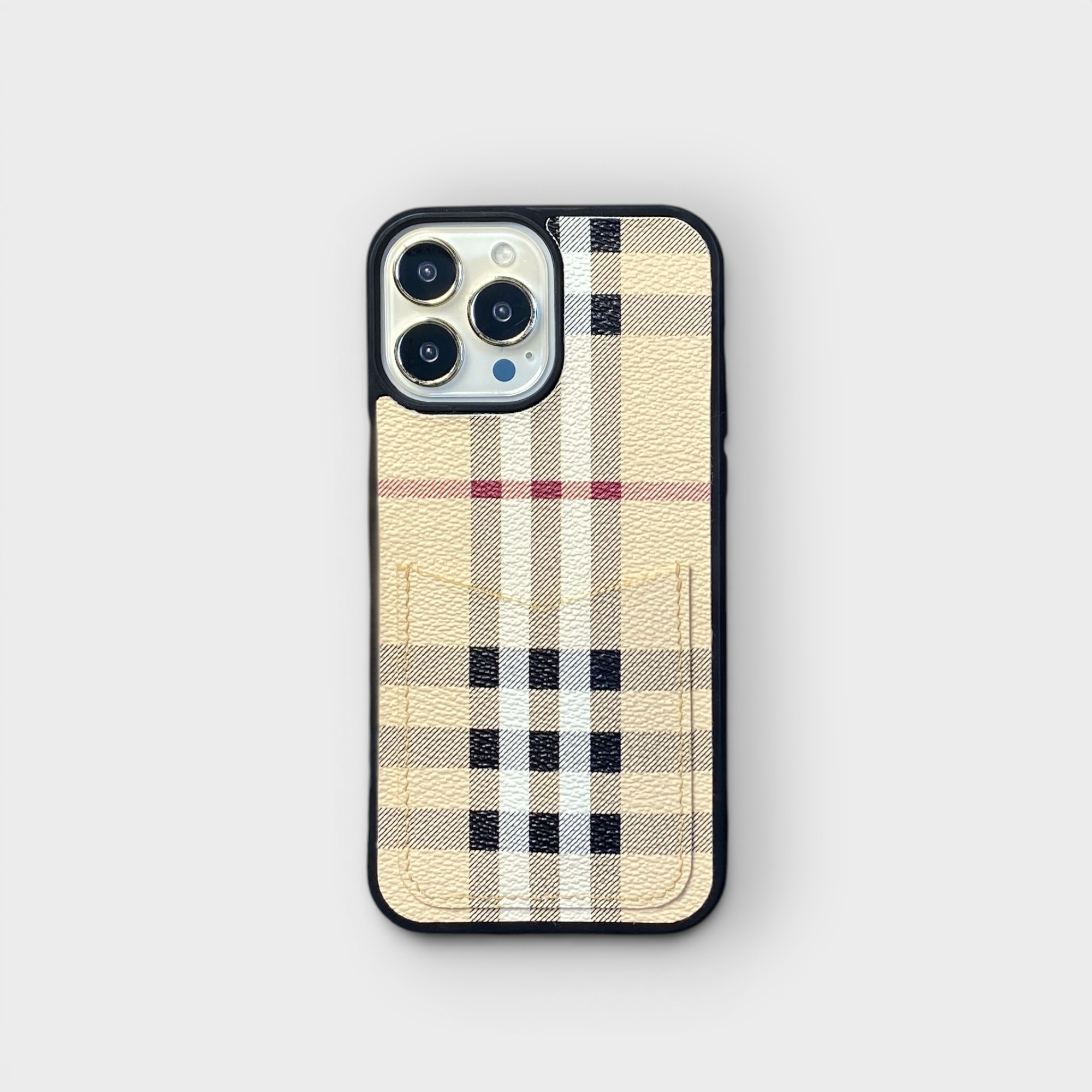 LS0542 - Ốp da thủ công viền đen khe thẻ dọc - Burberry - Burberry - 13 Promax