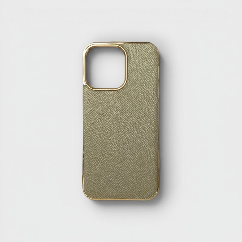 LS0564 - Ốp da thủ công viền gold - Epsom - E15 Nâu tây - 13 Pro
