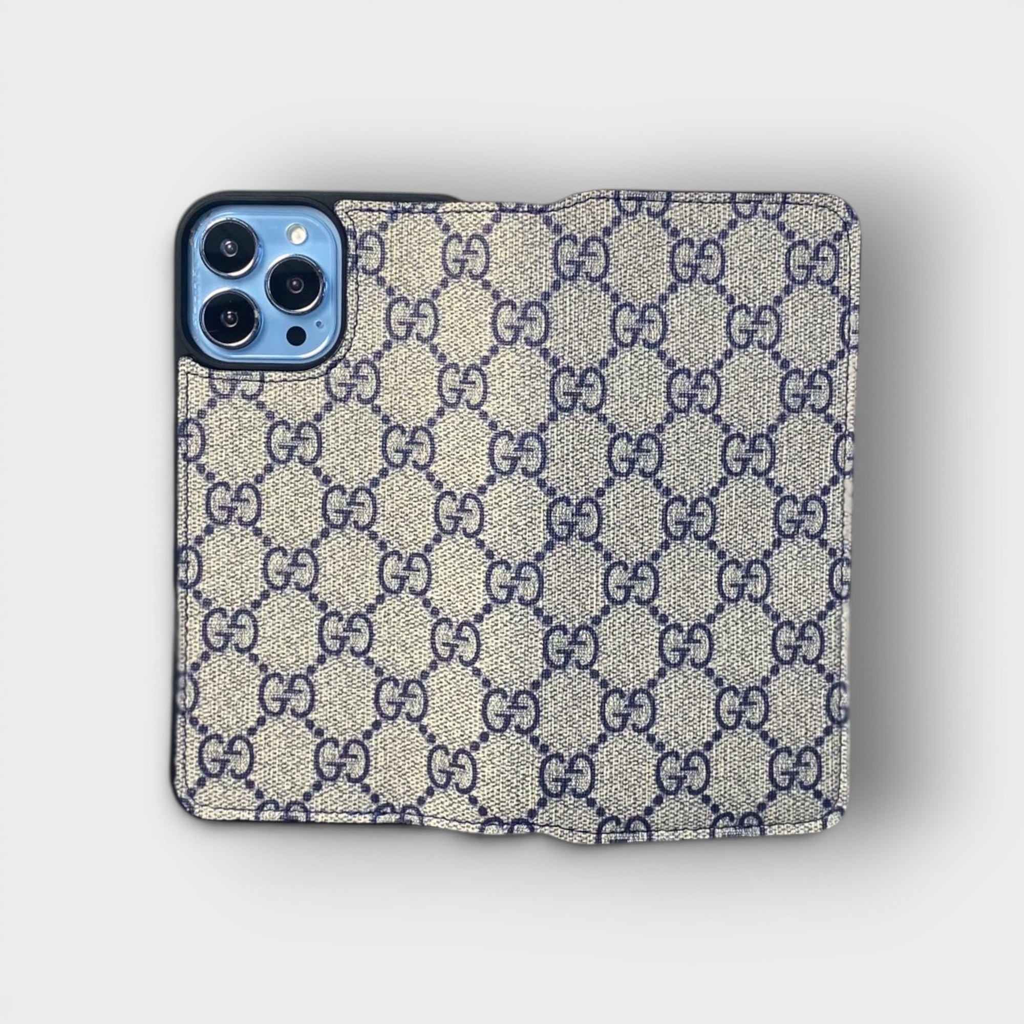 LS0608 - Bao da thủ công viền đen Flip - Gucci - Gucci Xanh - 13 Promax