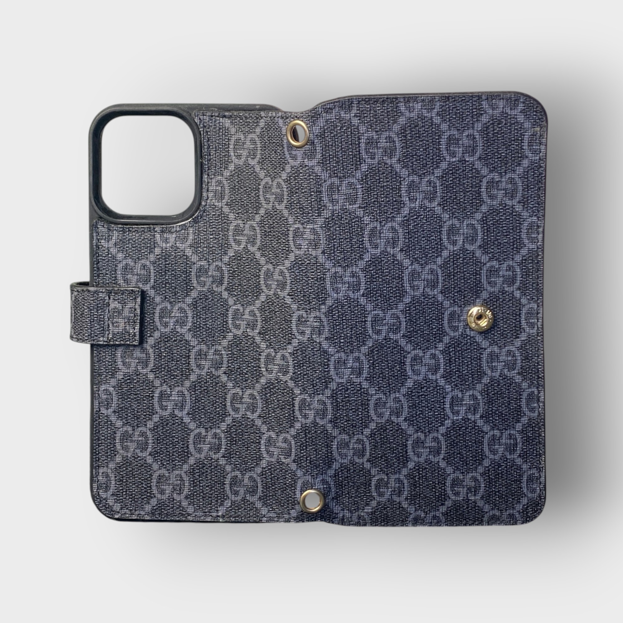 LS0625 - Bao da thủ công viền đen Flip quai cài kèm dây đeo - Gucci - Gucci Đen - 13 Promax