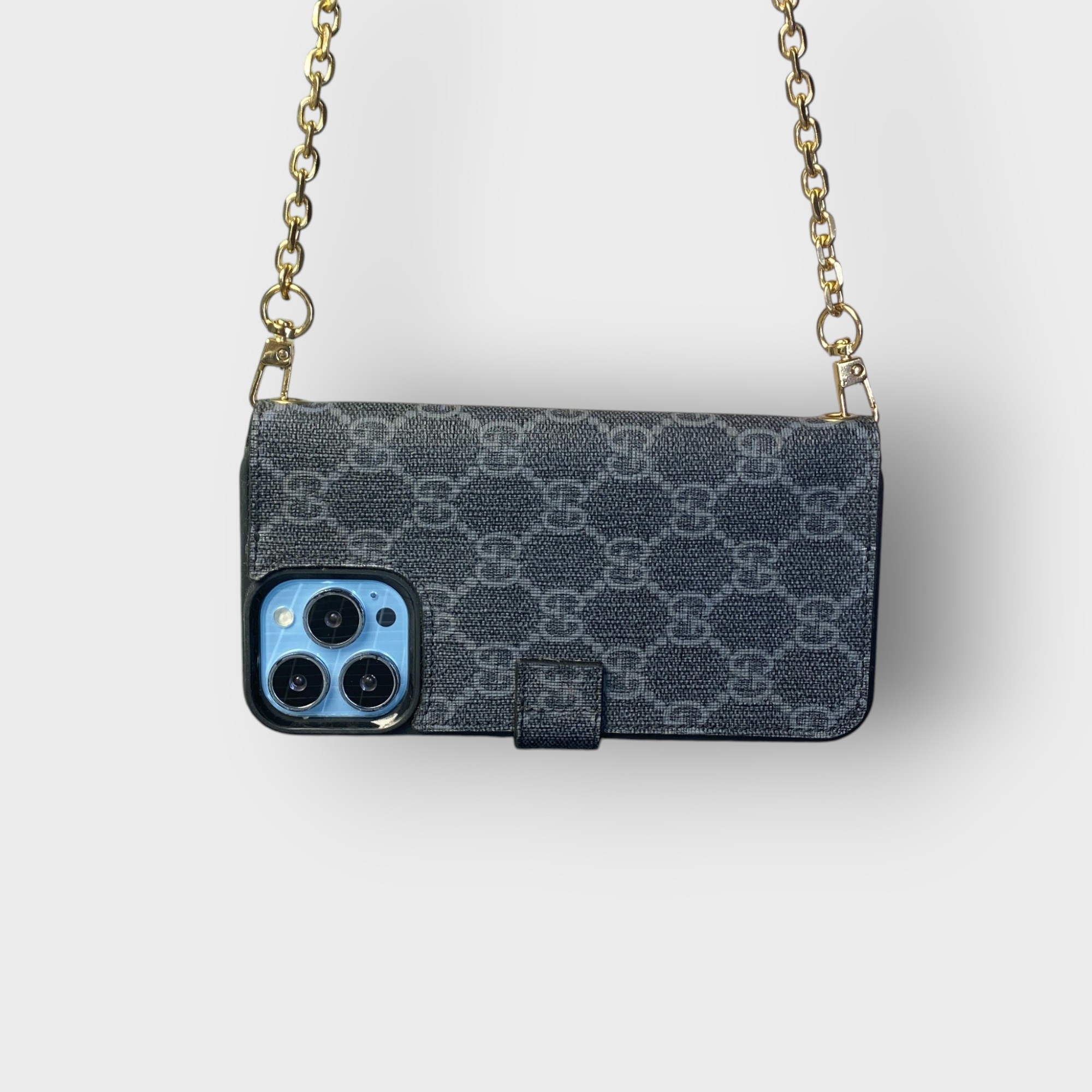 LS0625 - Bao da thủ công viền đen Flip quai cài kèm dây đeo - Gucci - Gucci Đen - 13 Promax