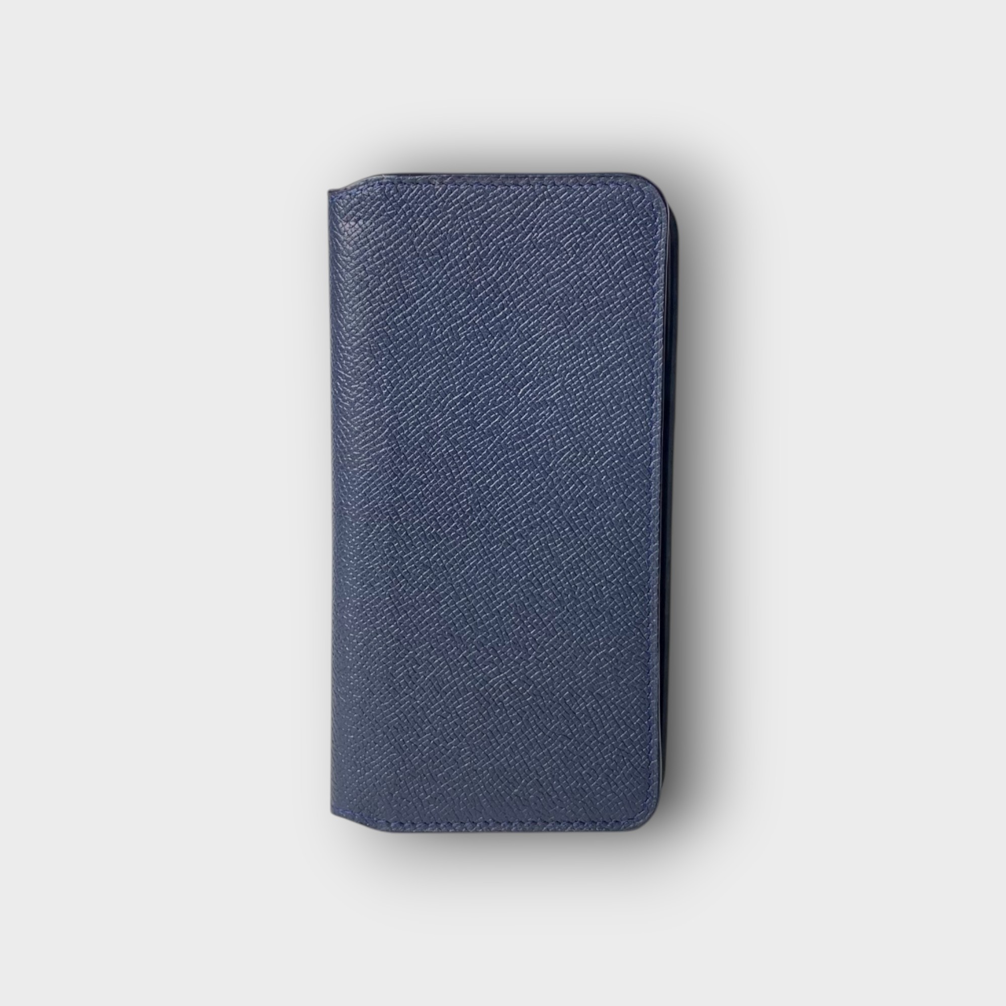 LS0642 - Bao da thủ công viền đen Flip kèm handstrap mix màu - Epsom - E3 Xanh navy - 13 Promax