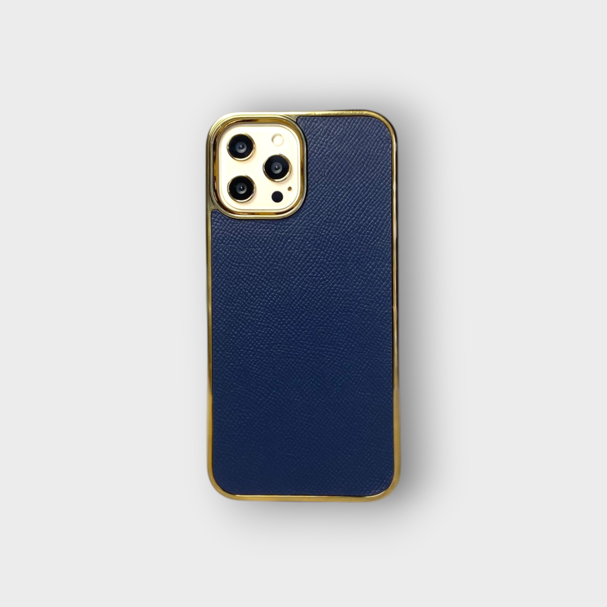 LS0668 - Ốp da thủ công viền gold - Epsom - E3 Xanh navy - 12 Promax
