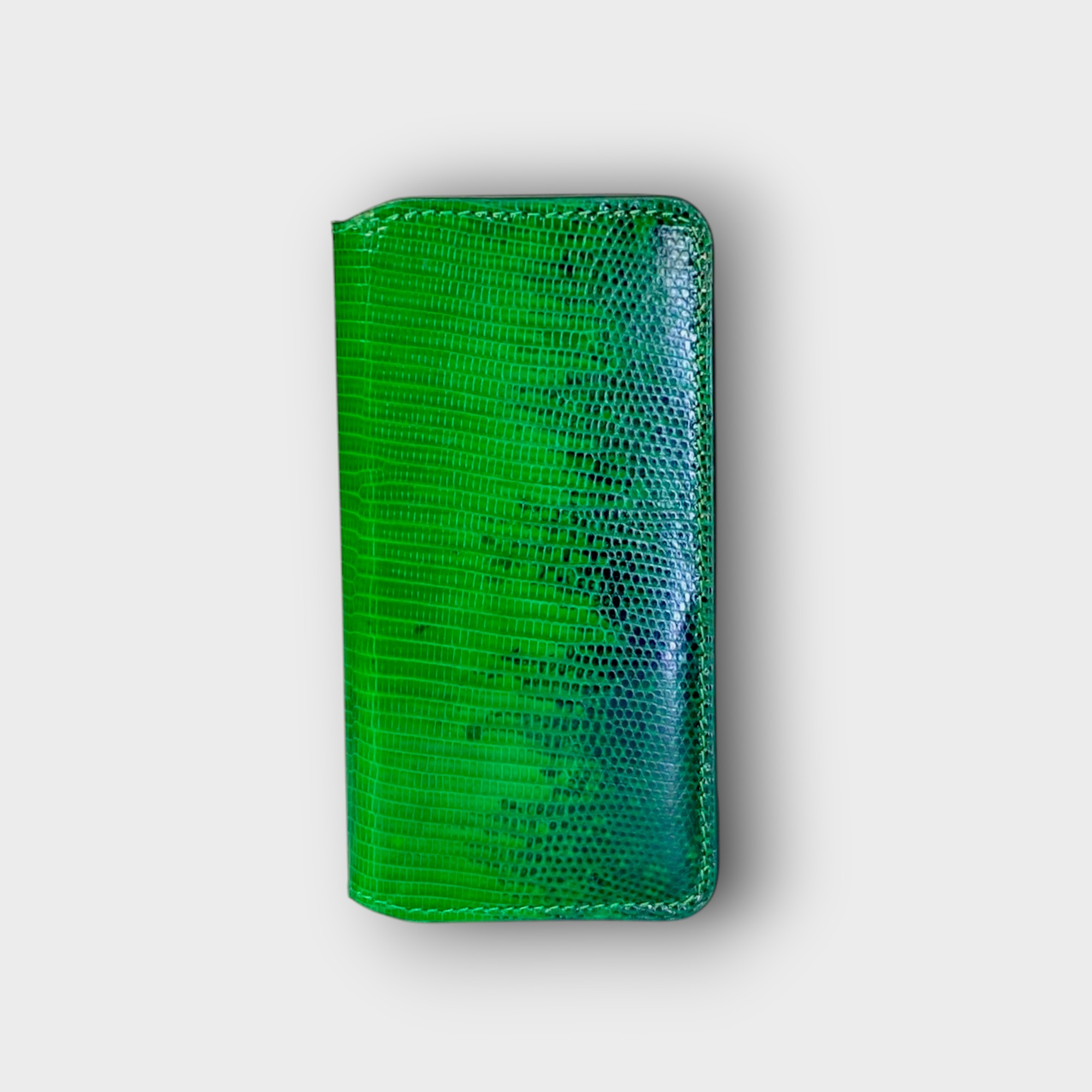 LS0699 - Bao da thủ công viền đen Flip - Kì đà - KĐ6 Xanh lá - 12/ 12Pro