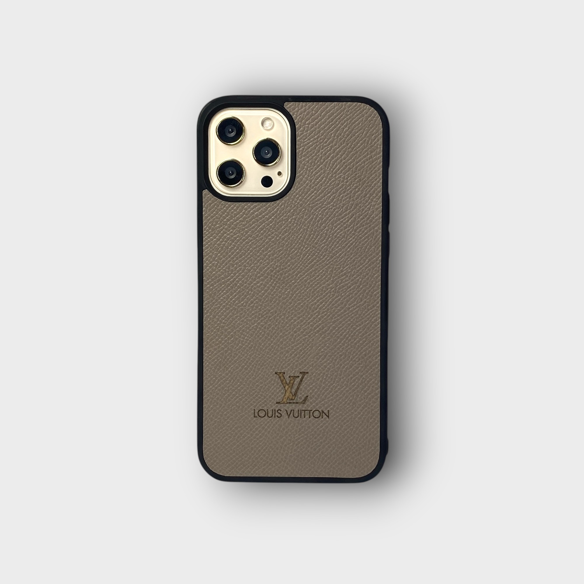 LS0737 - Ốp da thủ công viền đen khắc LV - Epsom - E17 Xám - 12 Promax