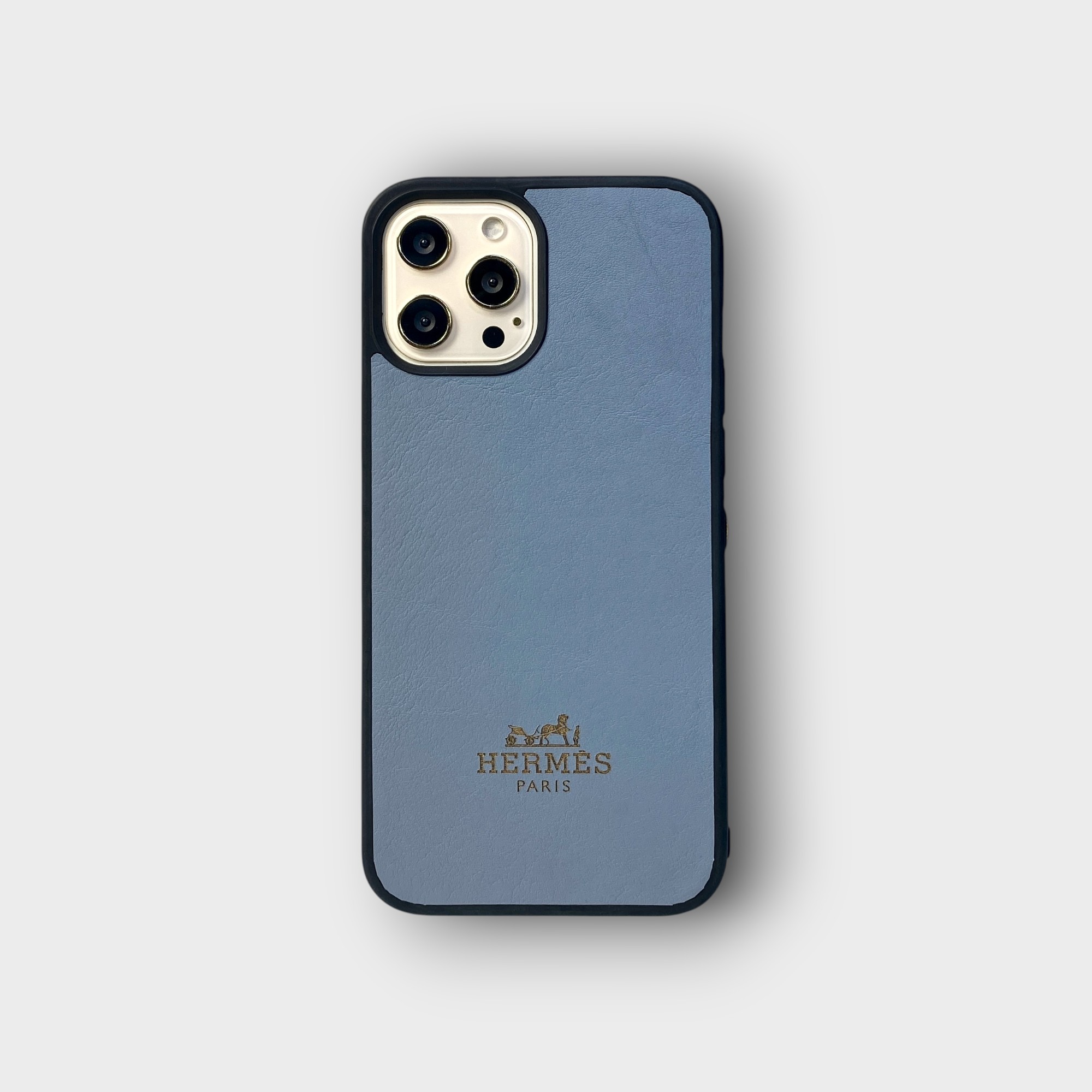LS0738 - Ốp da thủ công viền đen khắc Hermes - Swift - SW Xanh sierra - 12 Promax