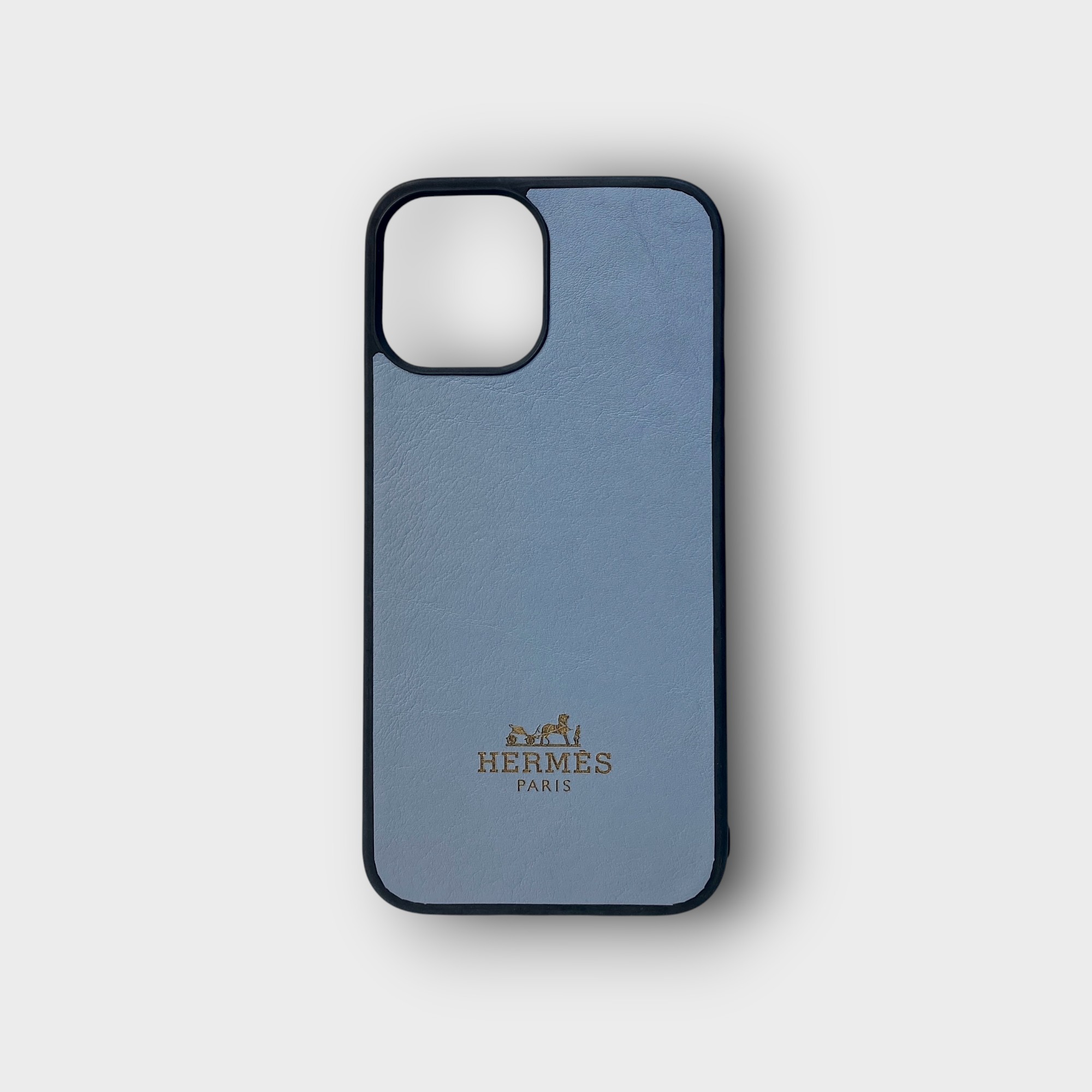 LS0738 - Ốp da thủ công viền đen khắc Hermes - Swift - SW Xanh sierra - 12 Promax