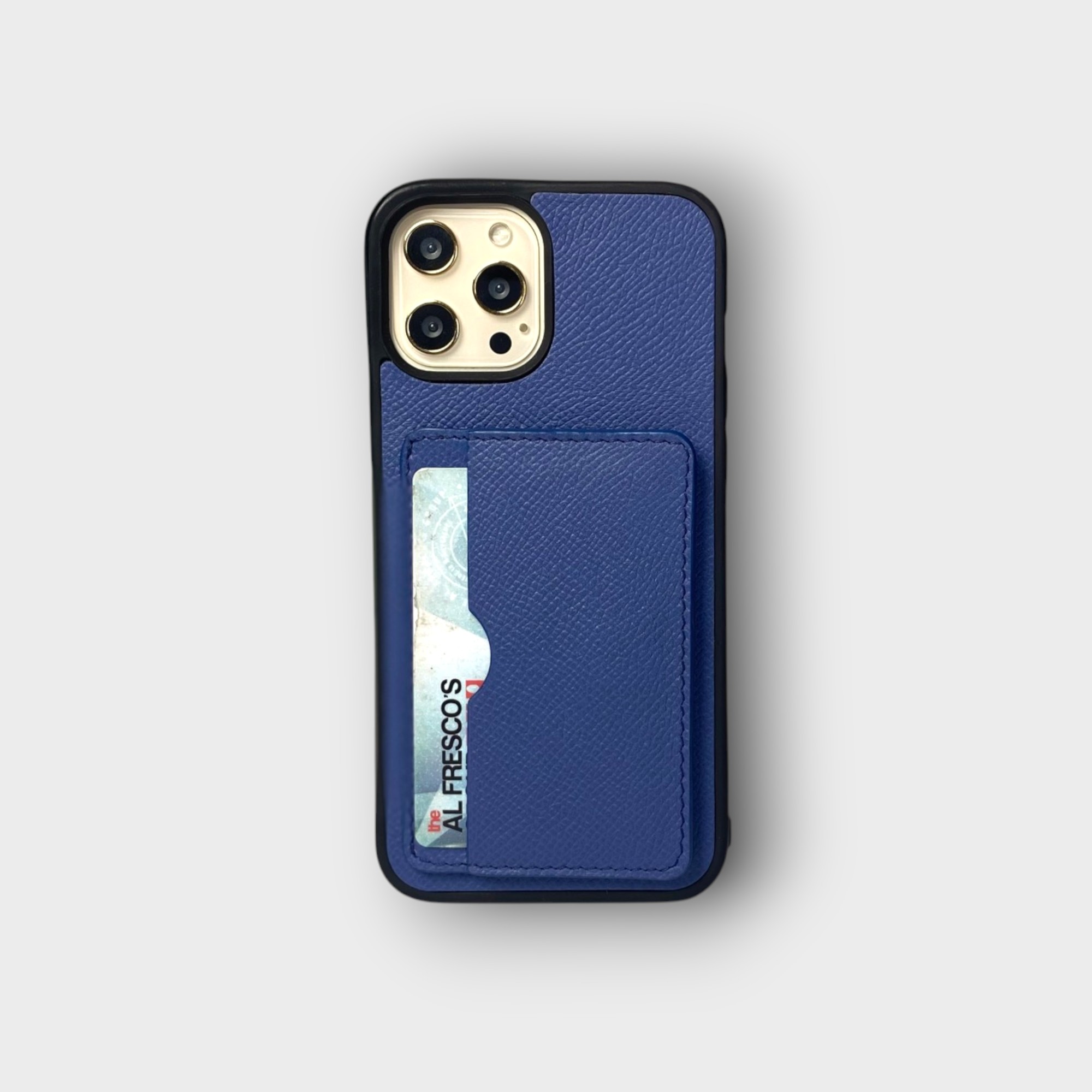 LS0740 - Ốp da thủ công viền đen khe thẻ ngang dựng - Epsom - E4 Xanh - 12 Promax