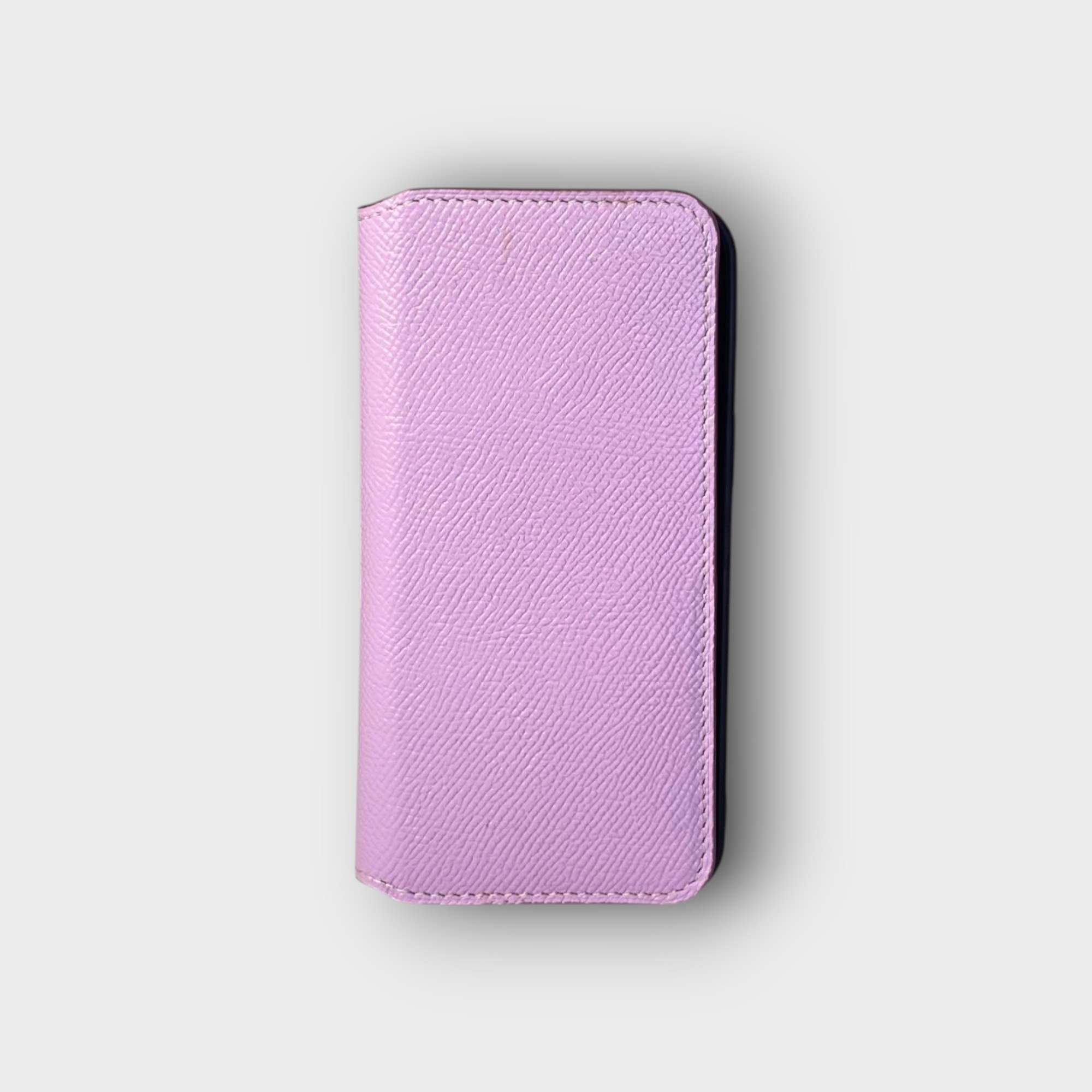 LS0863 - Bao da thủ công viền đen Flip - Epsom - E22 Tím nhạt - 13 Pro