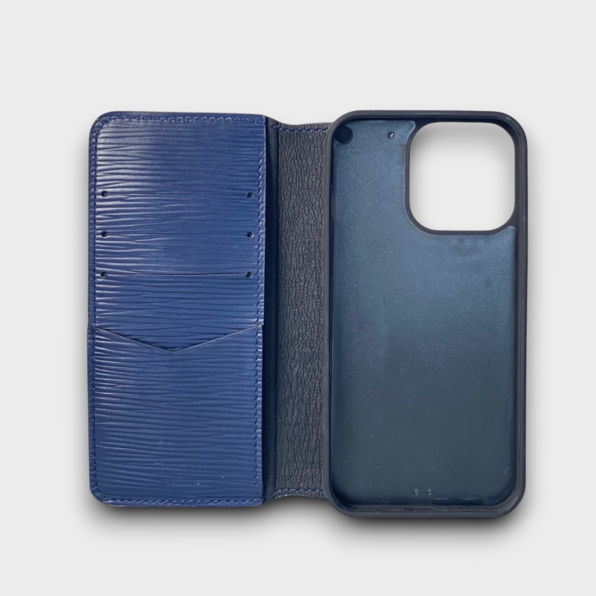 LS0879 - Bao da thủ công viền đen Flip - EPI - EPI Xanh navy - 13 Pro