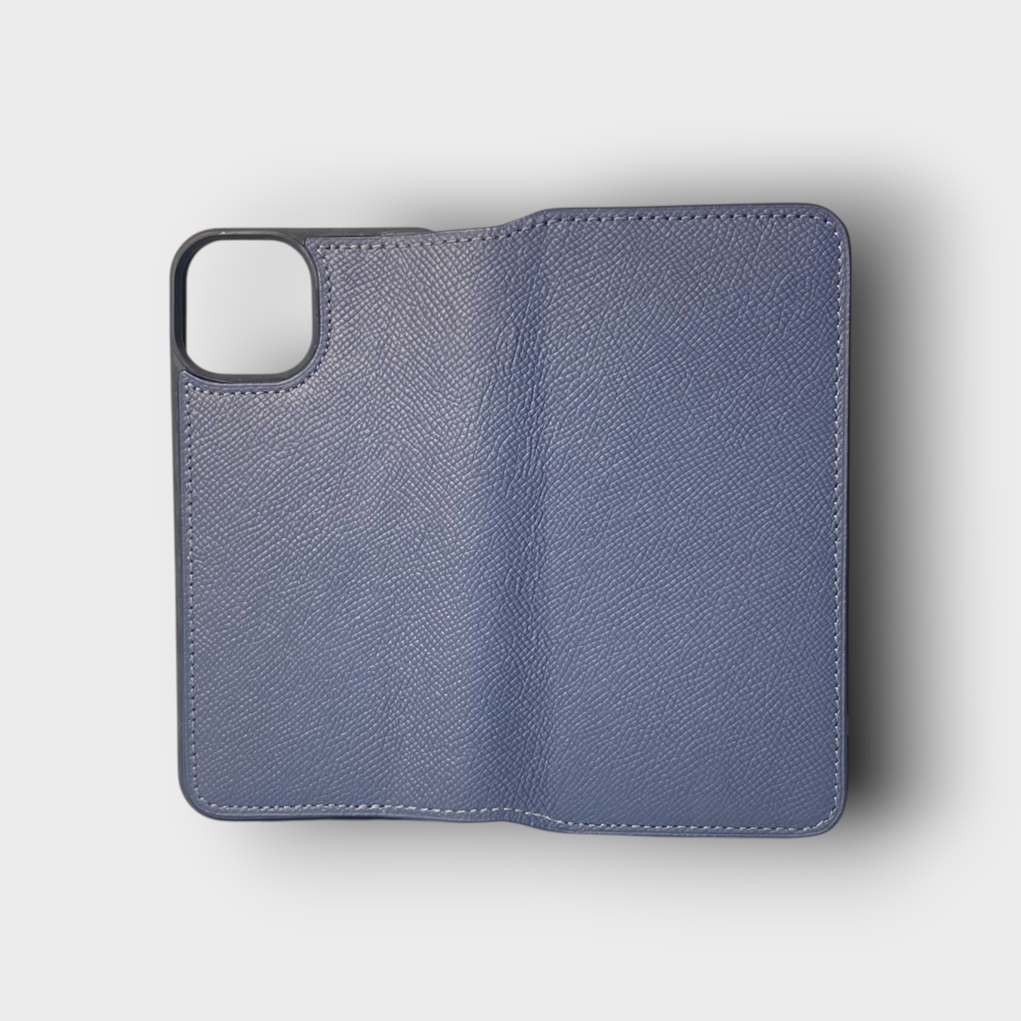 LS0930 - Bao da thủ công viền đen Flip - Epsom - E3 Xanh navy - 13