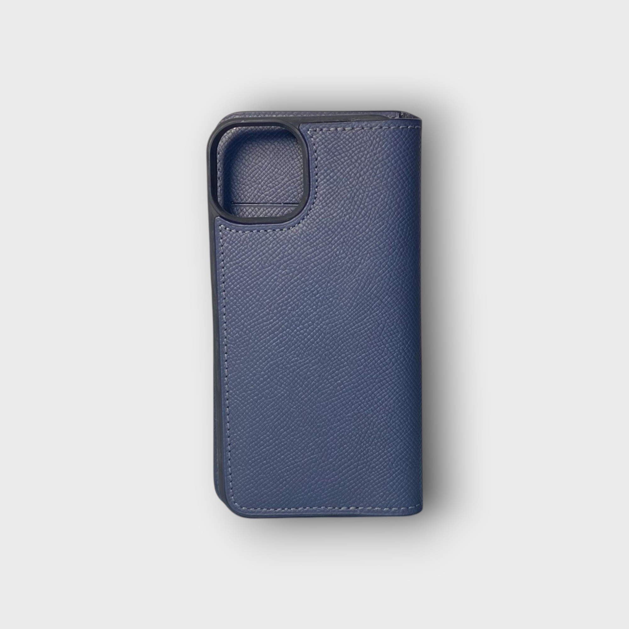 LS0930 - Bao da thủ công viền đen Flip - Epsom - E3 Xanh navy - 13