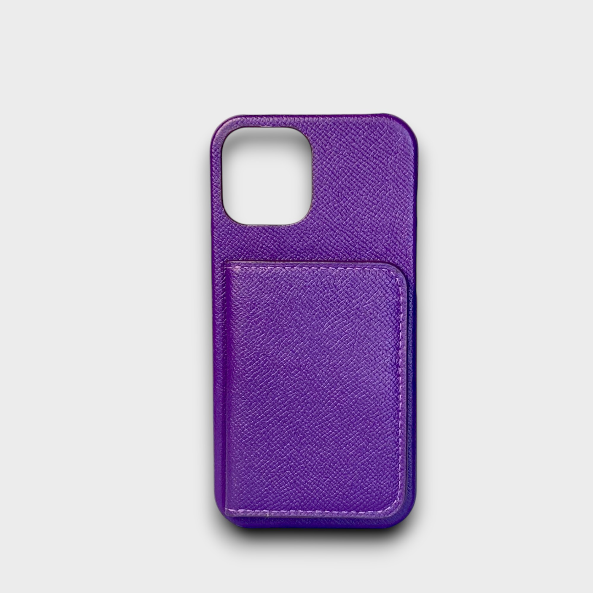 LS0983 - Ốp da thủ công viền full da ví Mini - Epsom - E19 Tím đậm - 12 Promax