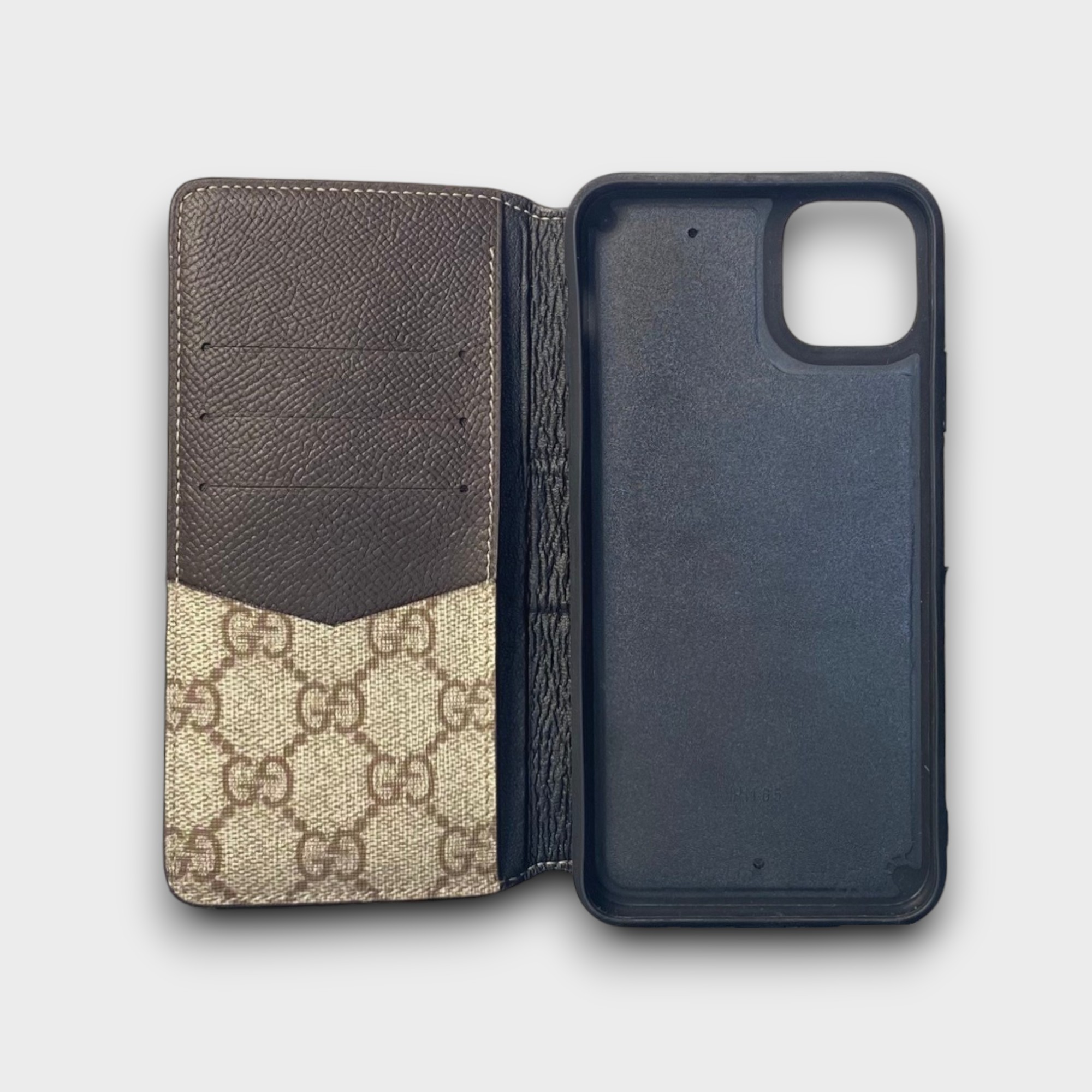 LS1002 - Bao da thủ công viền đen Flip - Gucci kèm sọc xanh - Gucci Xanh - 11 Promax