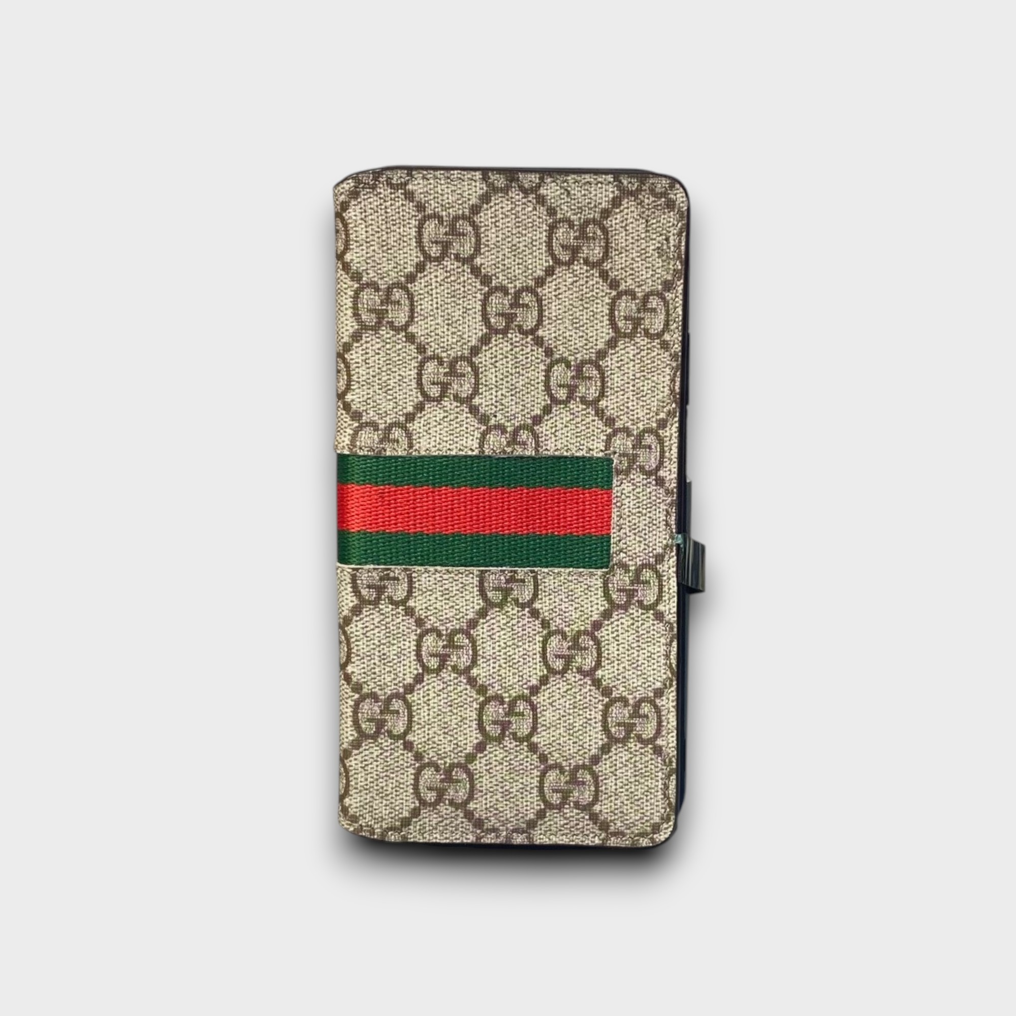 LS1002 - Bao da thủ công viền đen Flip - Gucci kèm sọc xanh - Gucci Xanh - 11 Promax