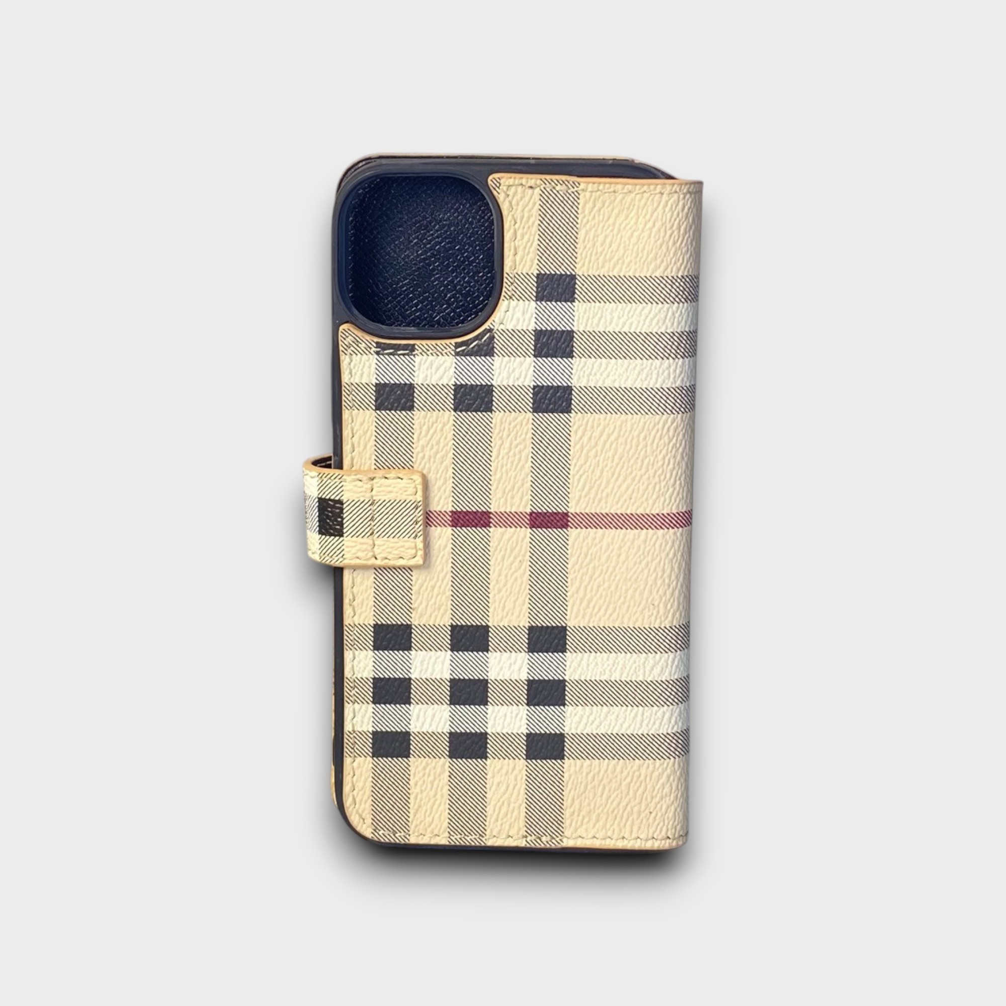 LS1061 - Bao da thủ công viền đen Flip - Burberry - Burberry - 14 Plus