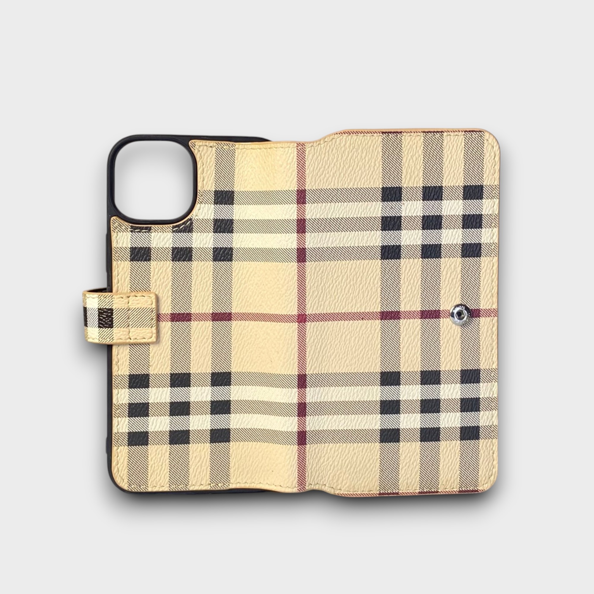 LS1061 - Bao da thủ công viền đen Flip - Burberry - Burberry - 14 Plus