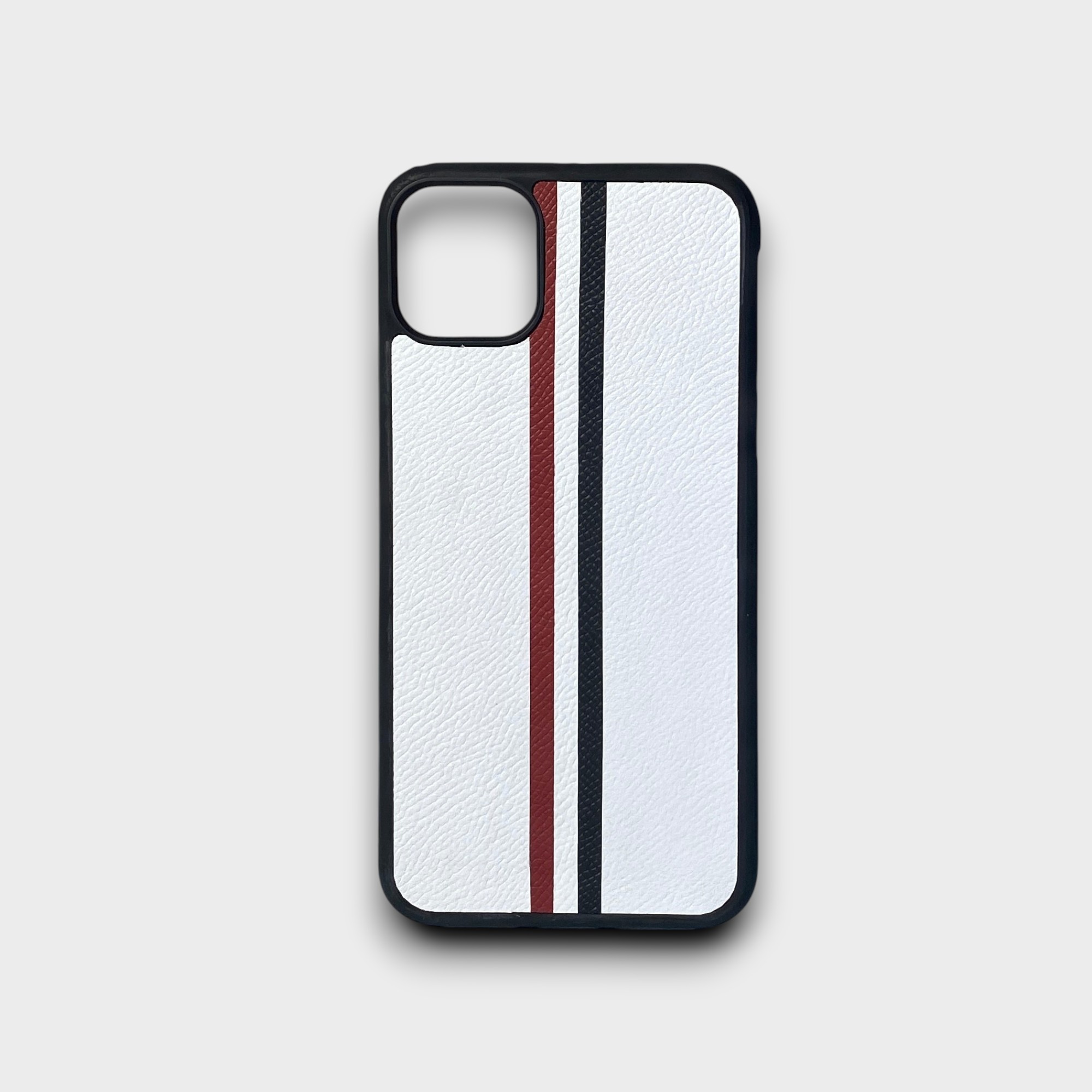 LS1076 - Ốp da thủ công viền đen Thom Browne - Epsom - E20 Trắng - 11 Promax