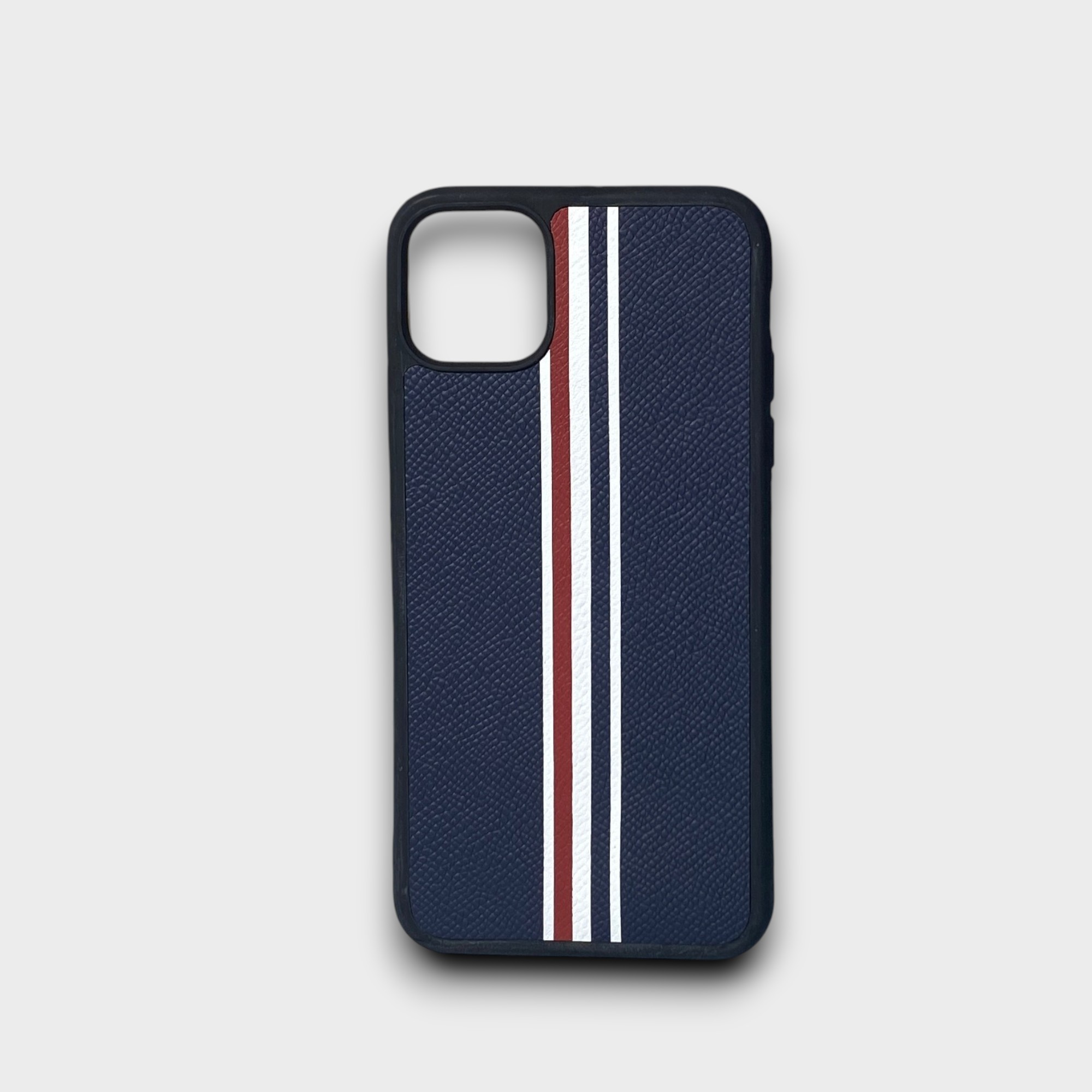 LS1078 - Ốp da thủ công viền đen Thom Browne - Epsom - E3 Xanh navy - 11 Promax