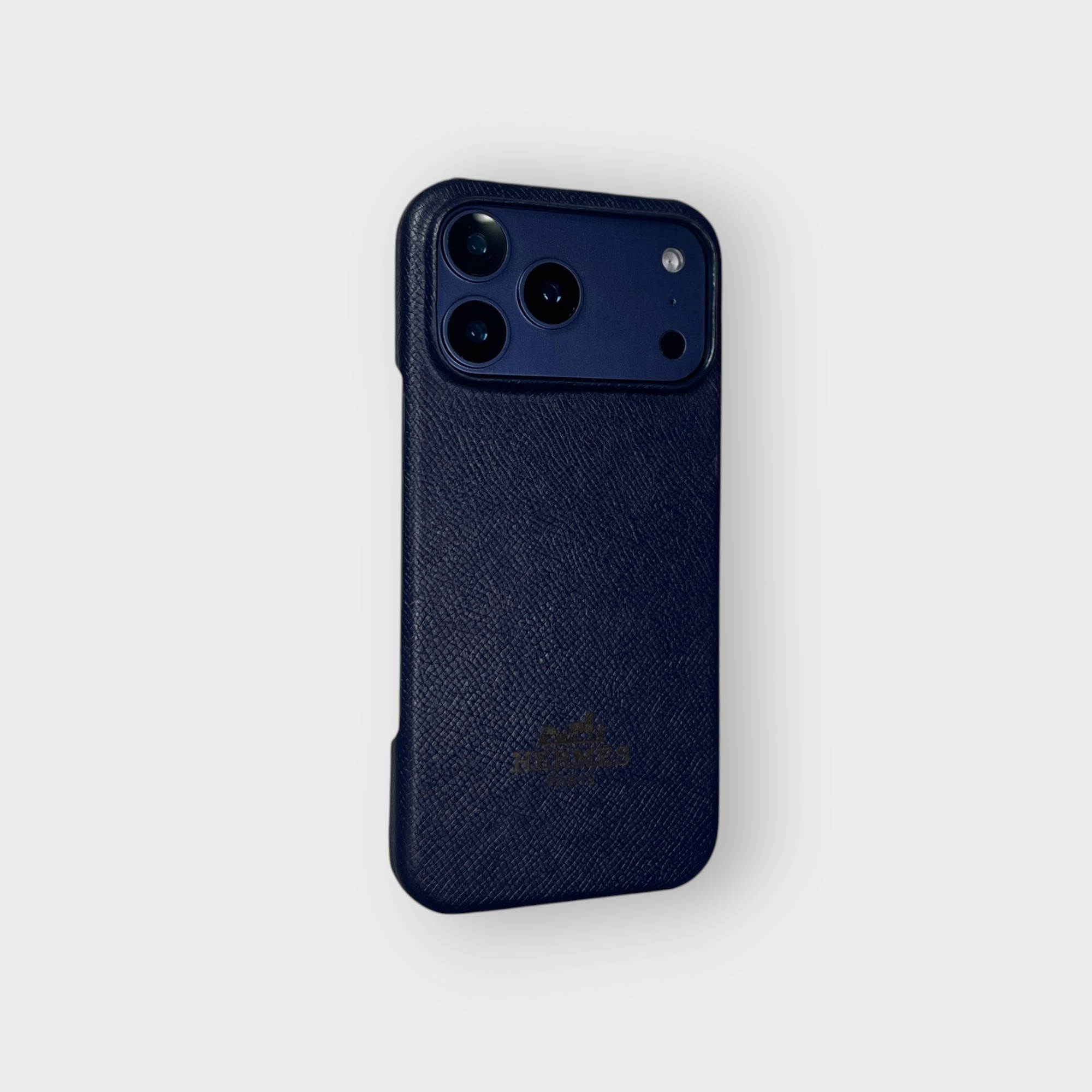 LS1136 - Ốp da thủ công viền full da khắc Hermes - Epsom - E3 Xanh navy - 17 Promax